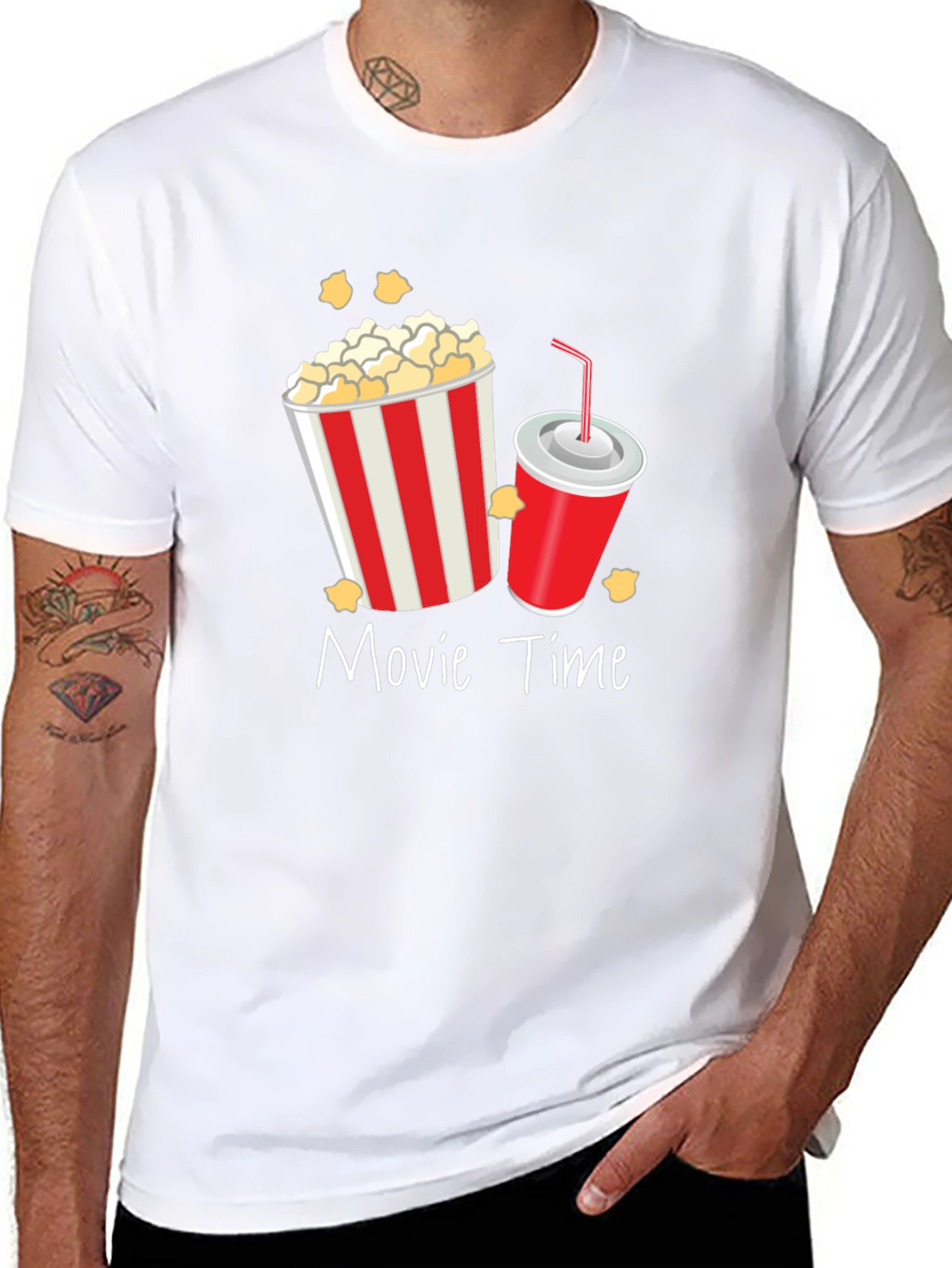 Movie Time Graphic T-Shirt - Unisex Black Tee