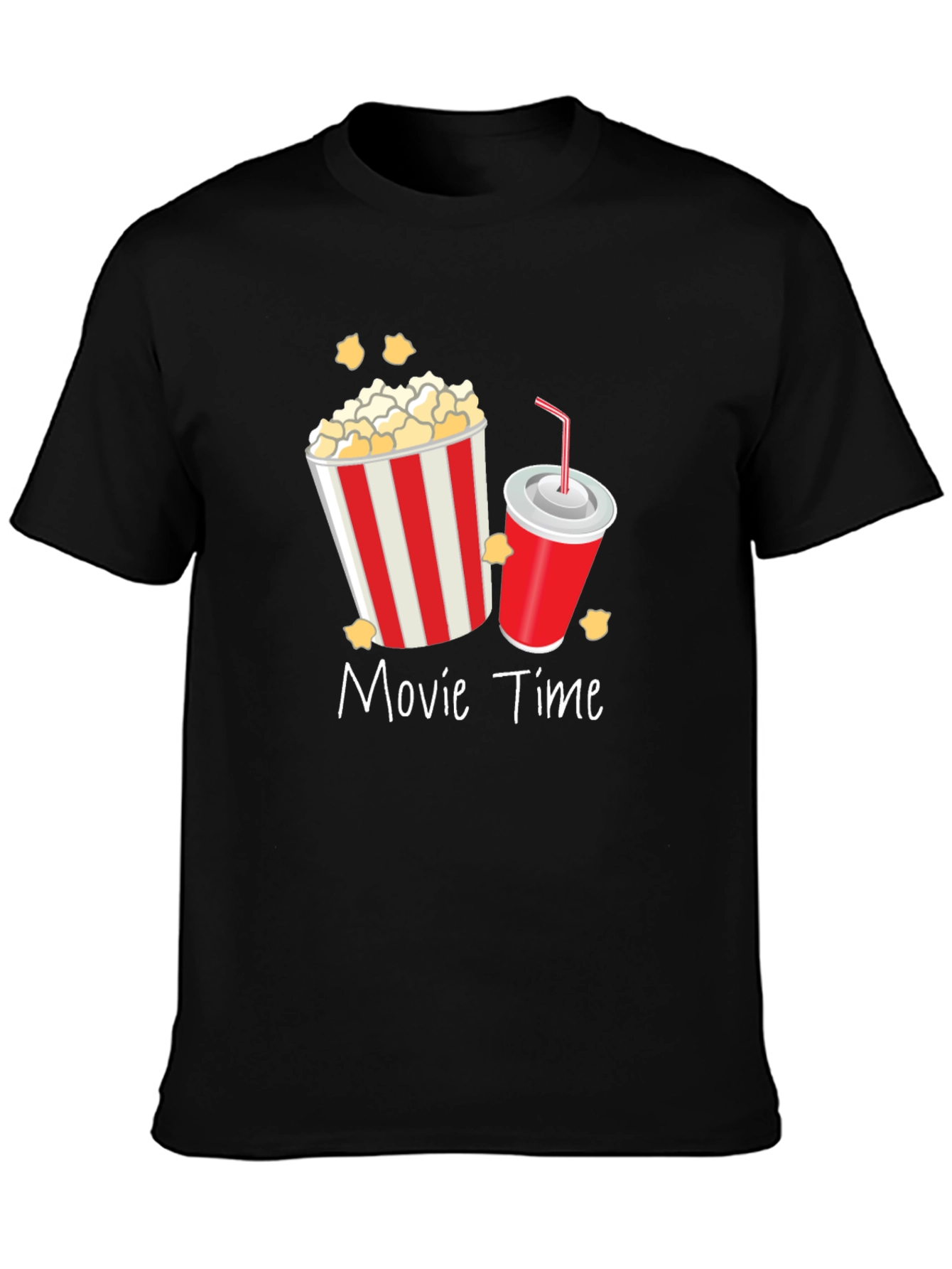 Movie Time Graphic T-Shirt - Unisex Black Tee