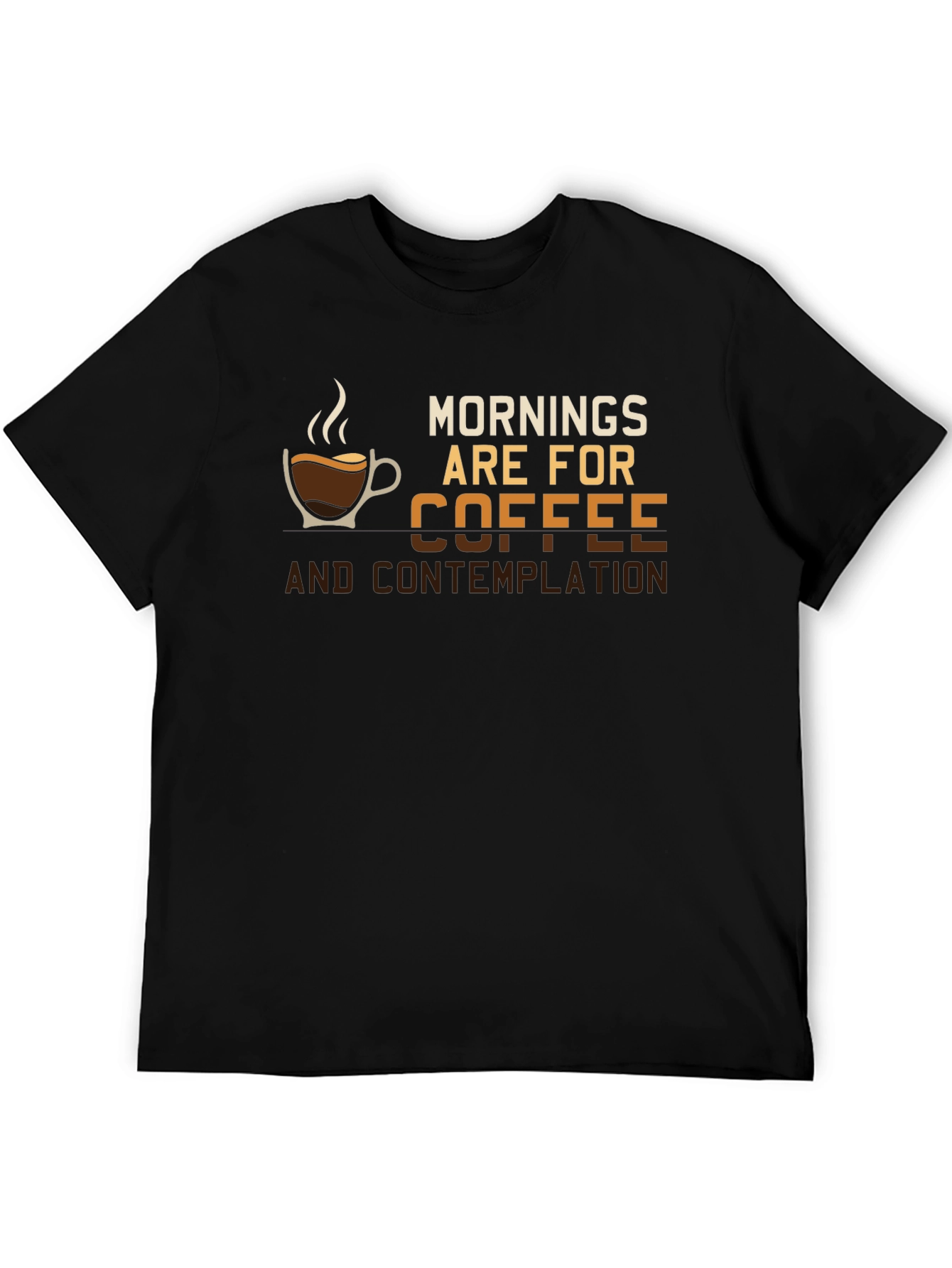 Morning Coffee & Contemplation Black Graphic Tee