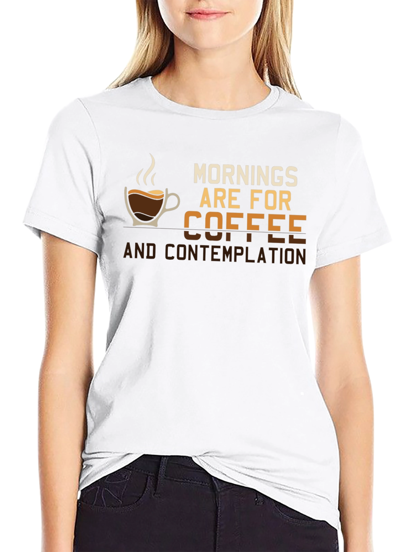 Morning Coffee & Contemplation Black Graphic Tee