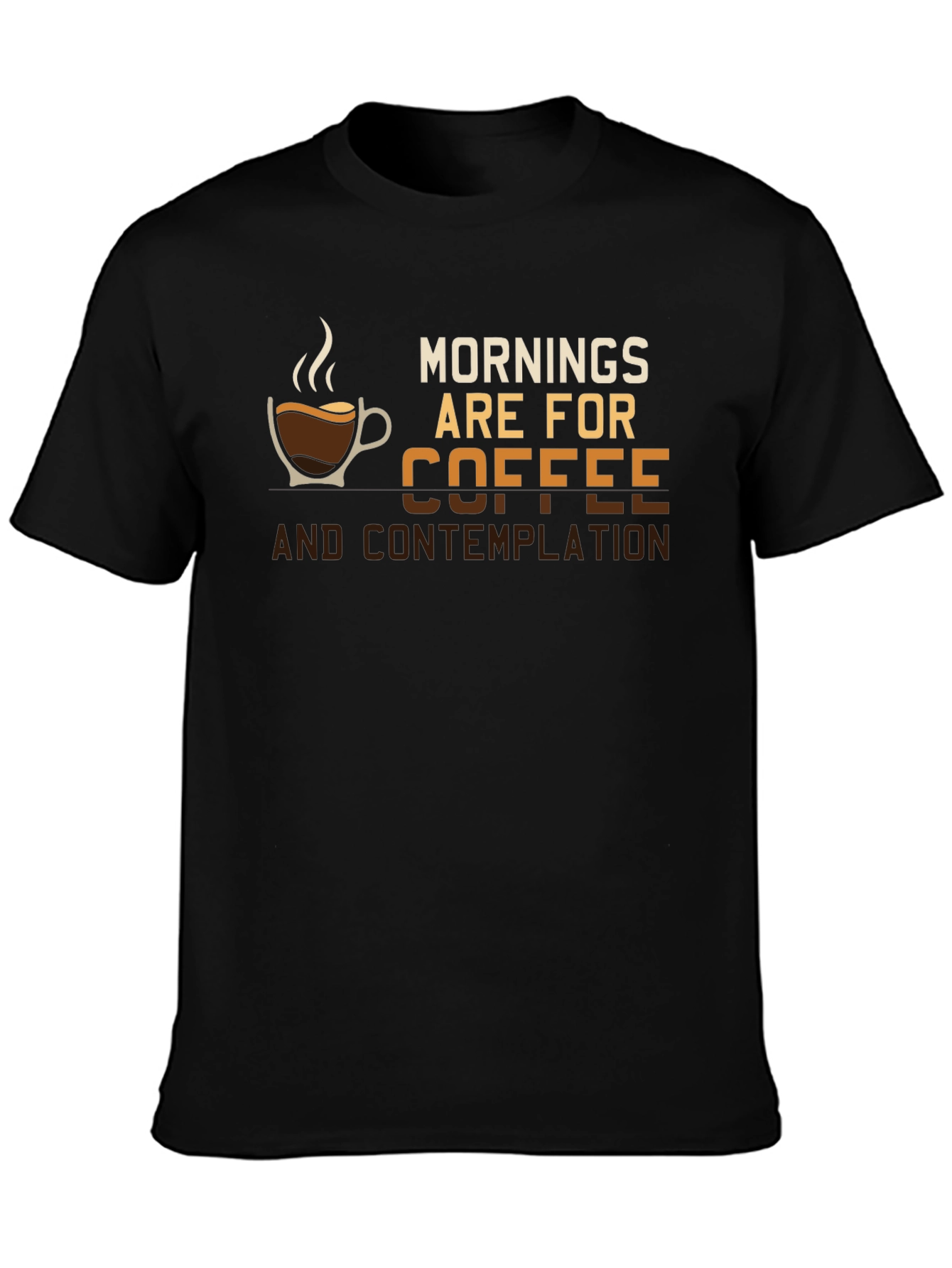 Morning Coffee & Contemplation Black Graphic Tee