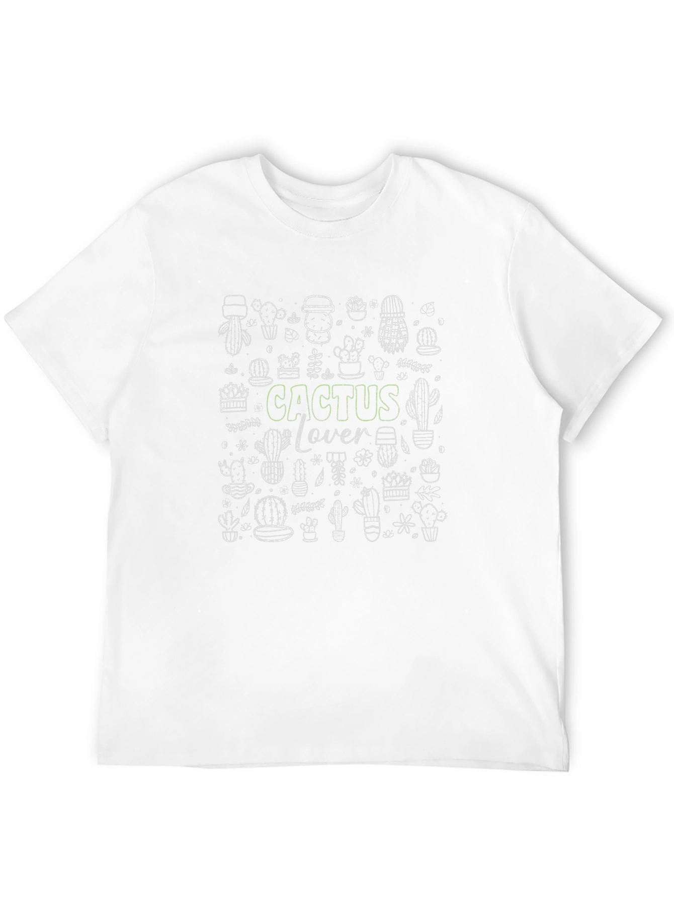 Cactus Lover Graphic T-Shirt Black Casual Tee