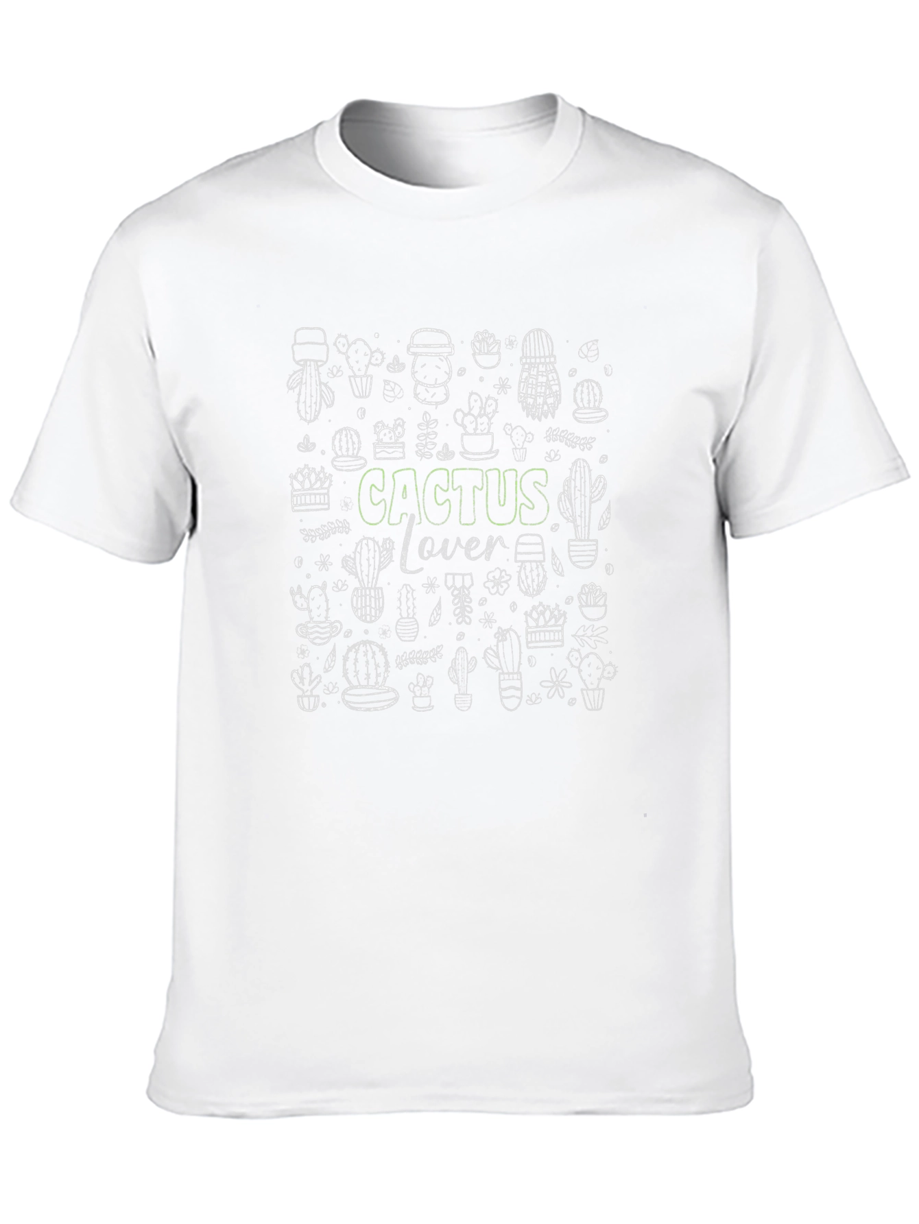 Cactus Lover Graphic T-Shirt Black Casual Tee
