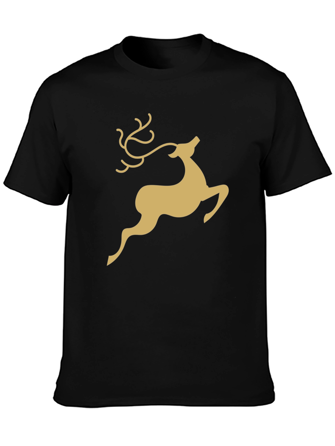 Festive Reindeer Graphic Tee - Black