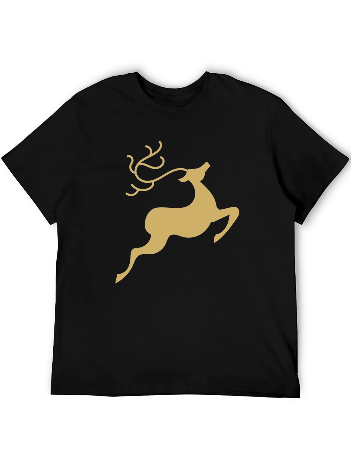 Festive Reindeer Graphic Tee - Black