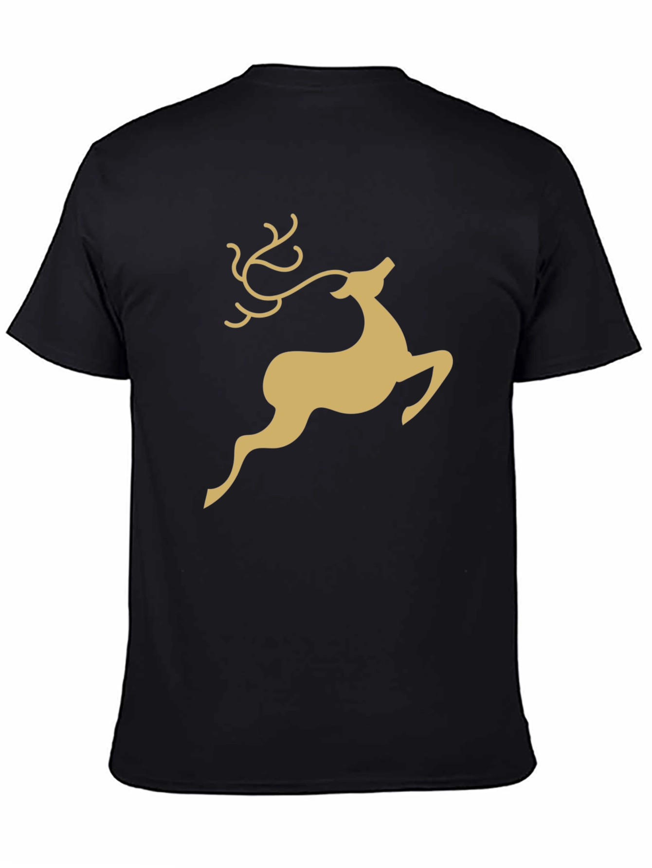 Festive Reindeer Graphic Tee - Black