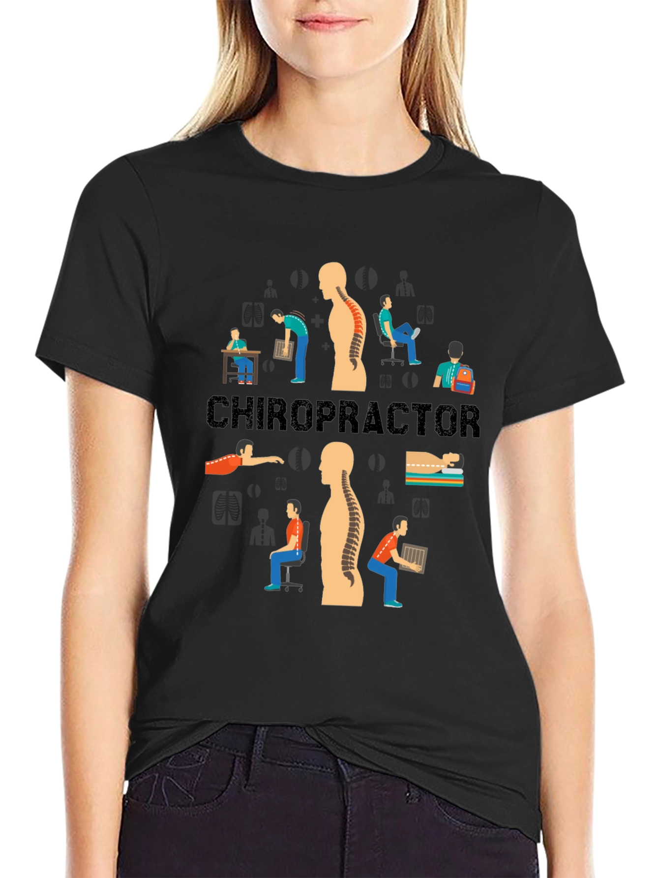 Chiropractor T-Shirt - Spine Alignment Graphic Tee