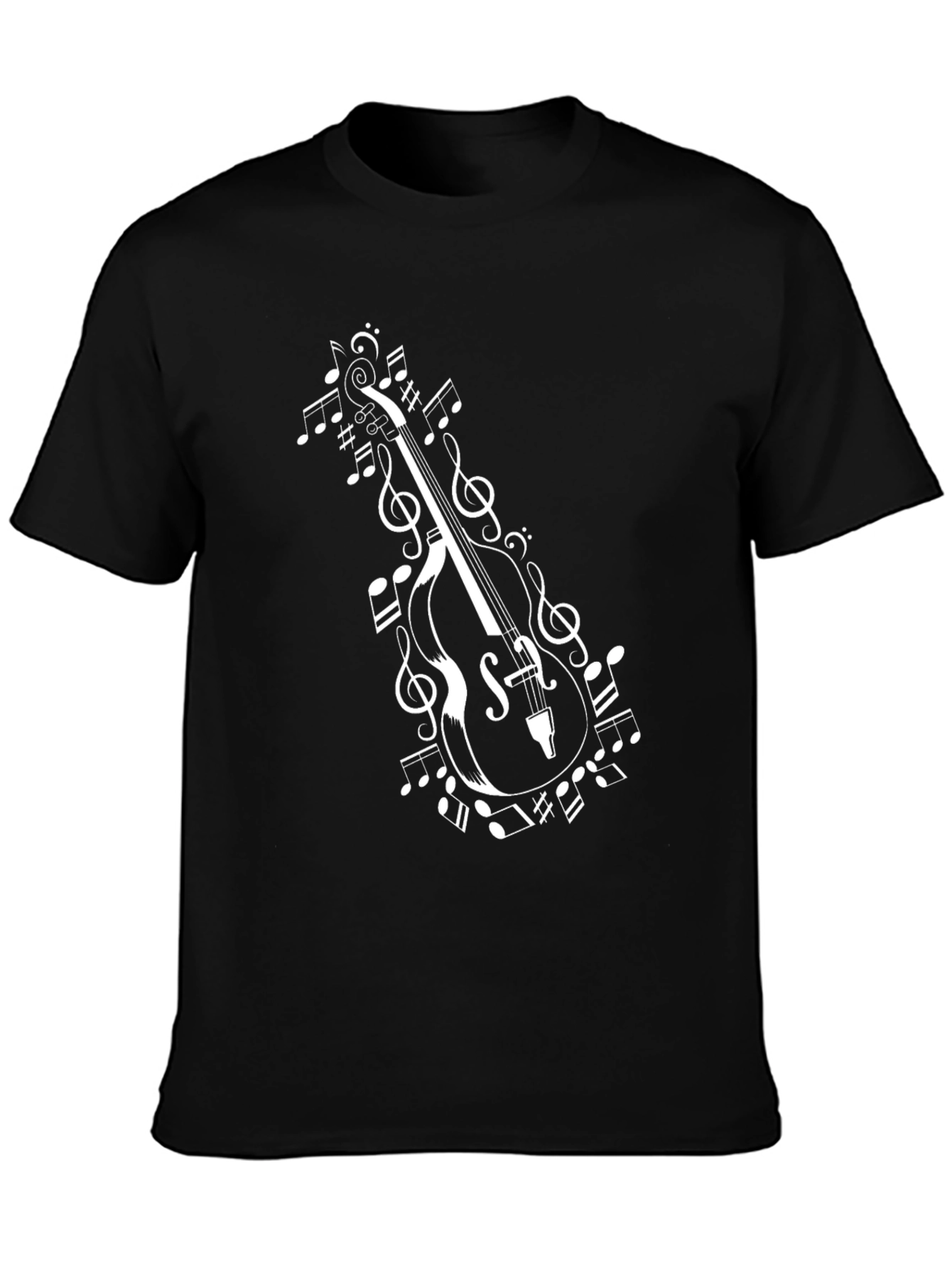 Bass & Notes Black T-Shirt Music Lover Tee