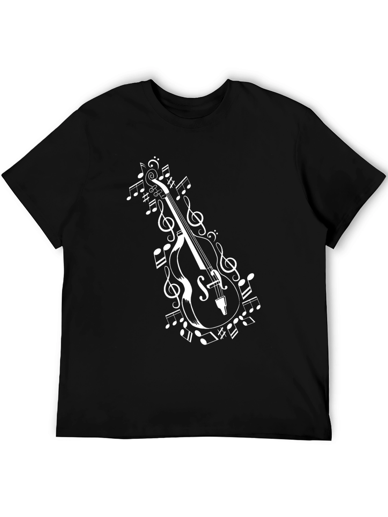 Bass & Notes Black T-Shirt Music Lover Tee