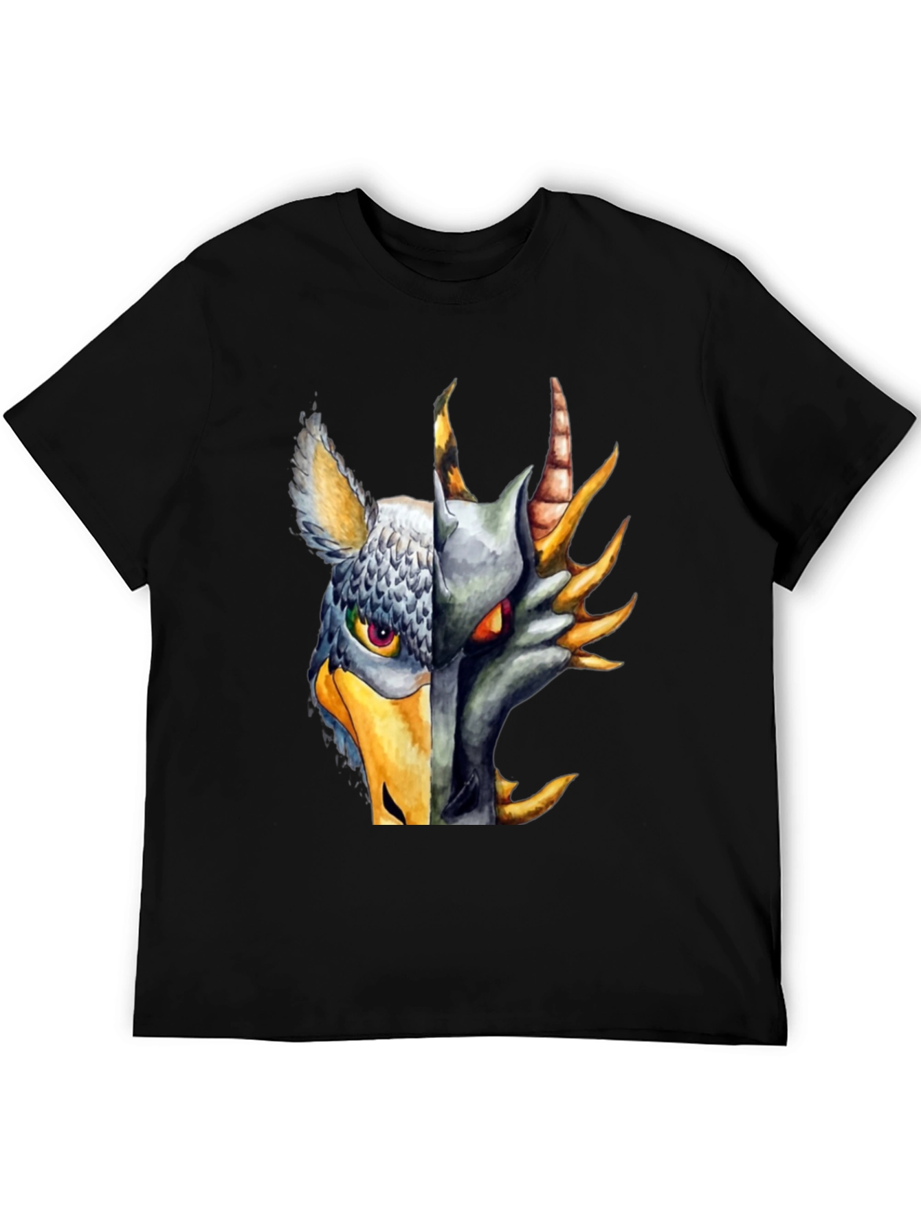 Griffin Dragon Split Face Graphic T-Shirt