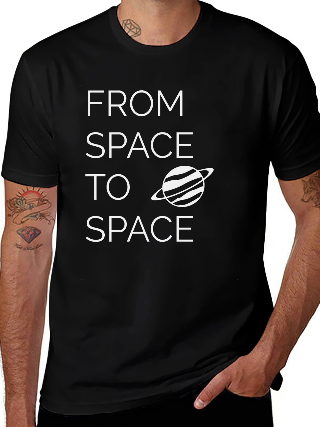 From Space To Space Black Graphic T-Shirt