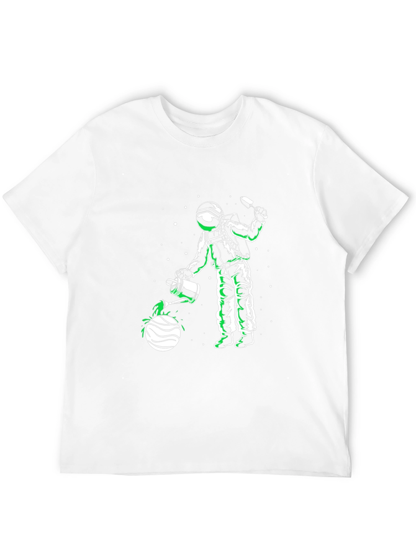 Astronaut Planet Gardener Black T-Shirt