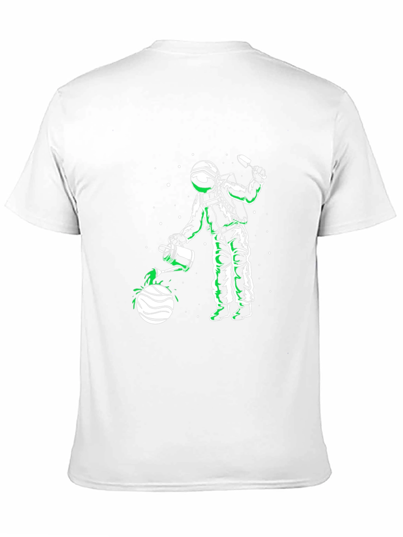 Astronaut Planet Gardener Black T-Shirt