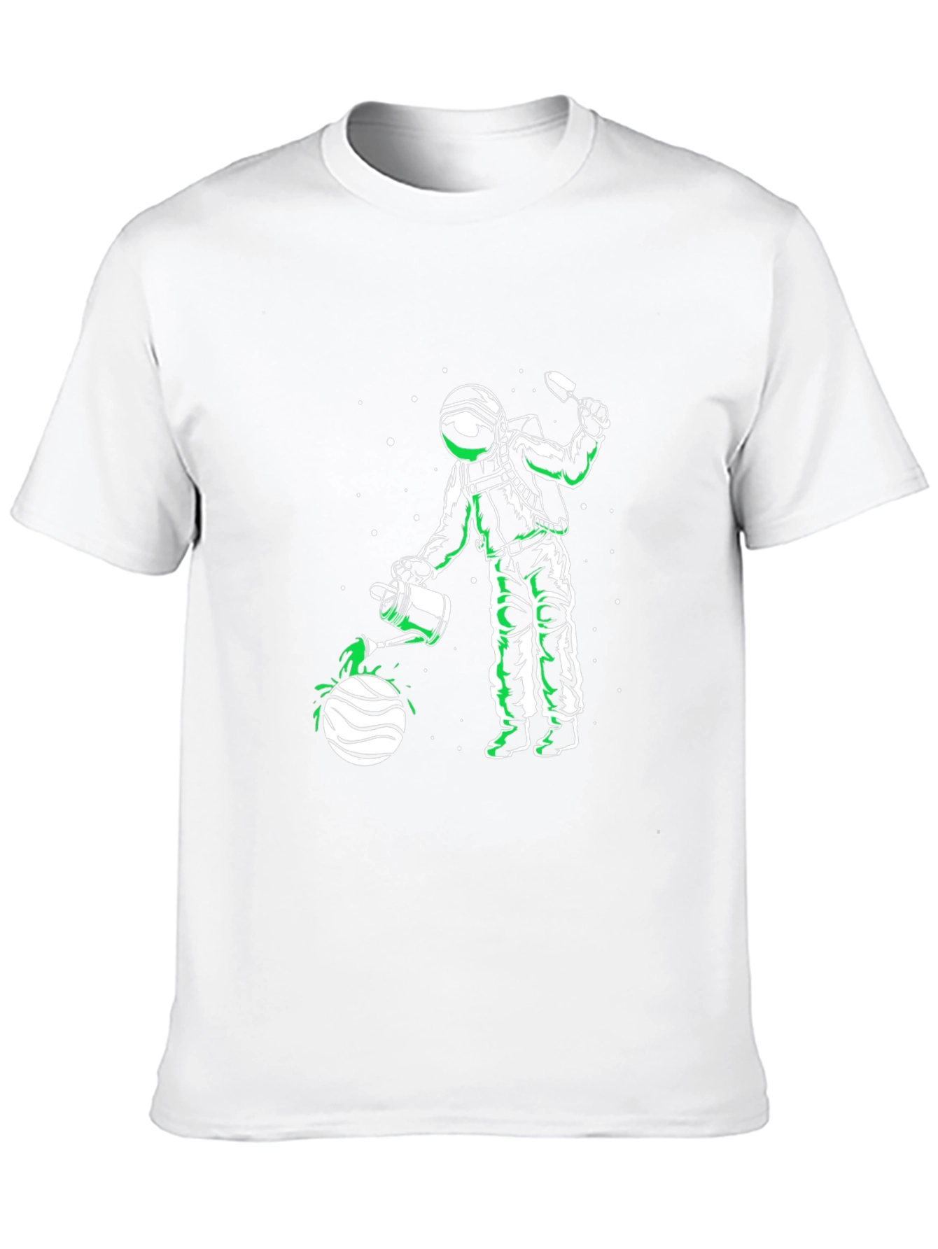 Astronaut Planet Gardener Black T-Shirt