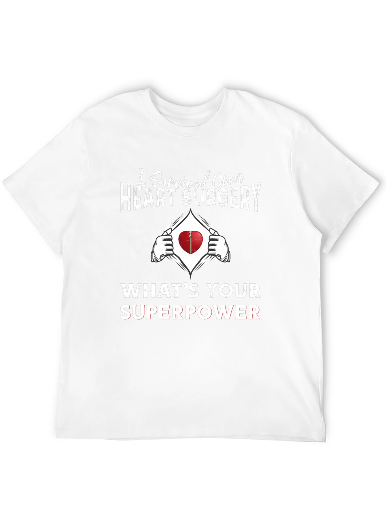 Heart Surgery Survivor T-Shirt Superpower Graphic Novelty Tee
