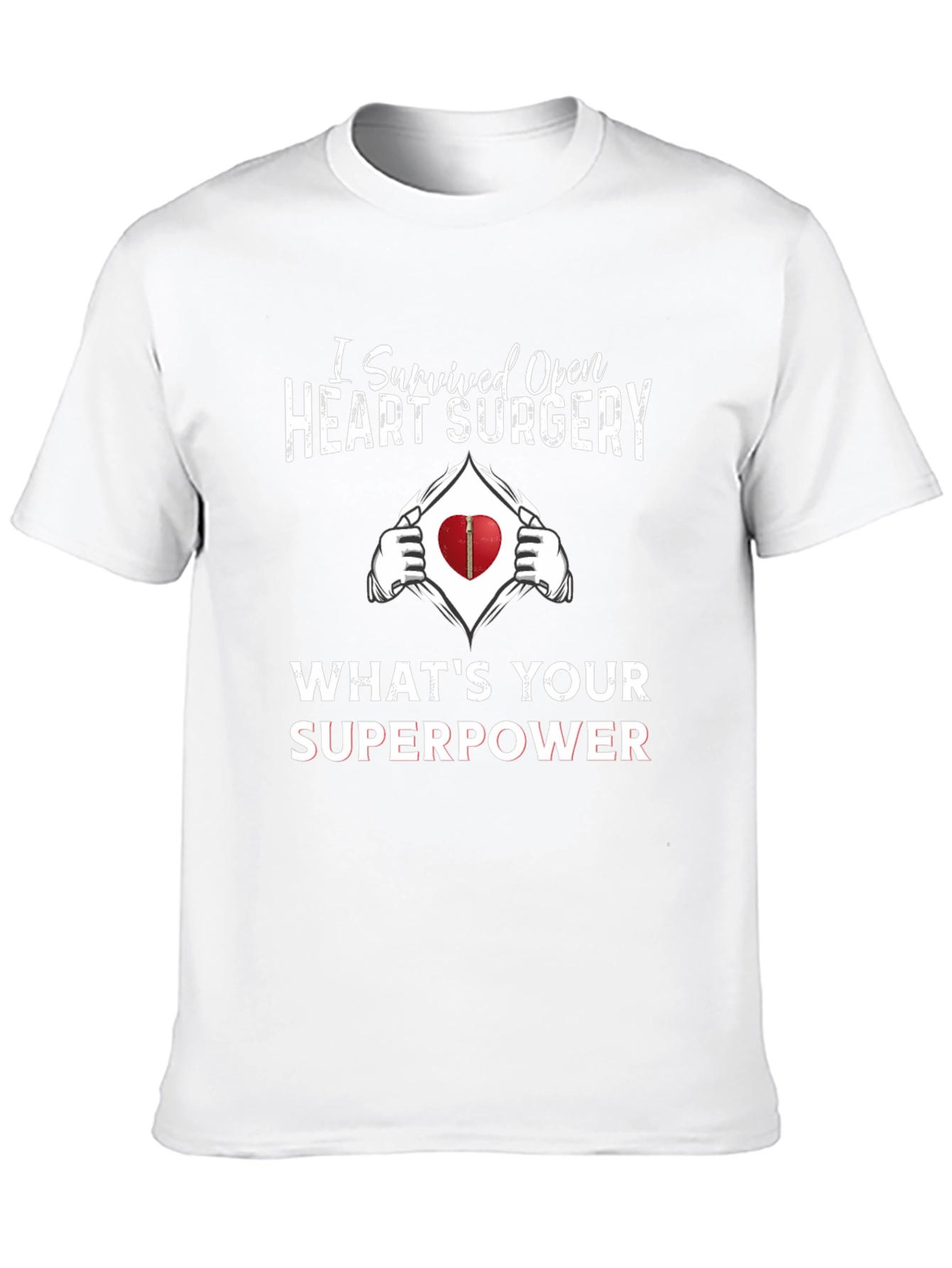 Heart Surgery Survivor T-Shirt Superpower Graphic Novelty Tee