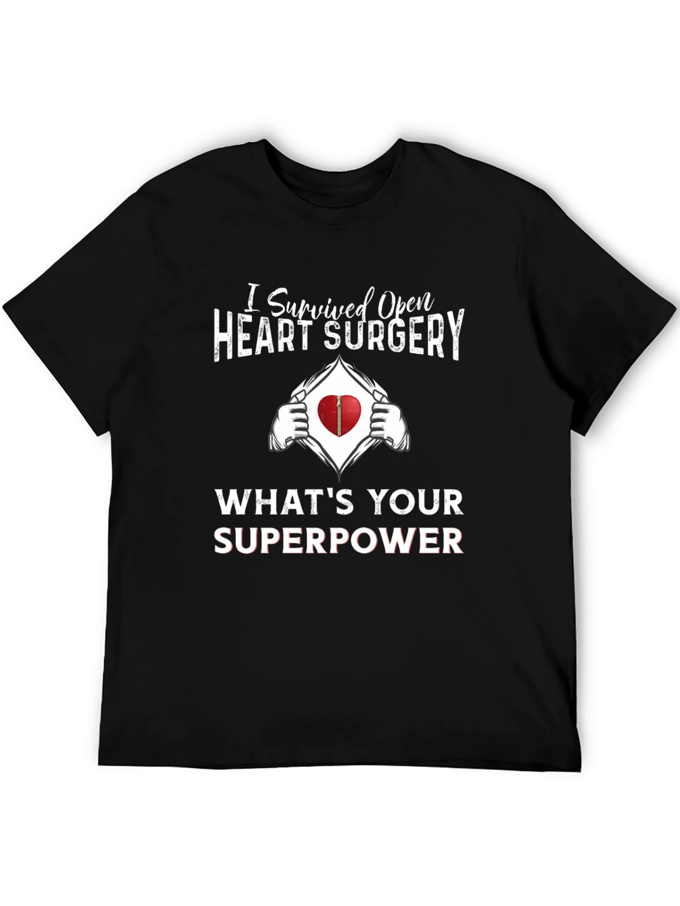 Heart Surgery Survivor T-Shirt Superpower Graphic Novelty Tee