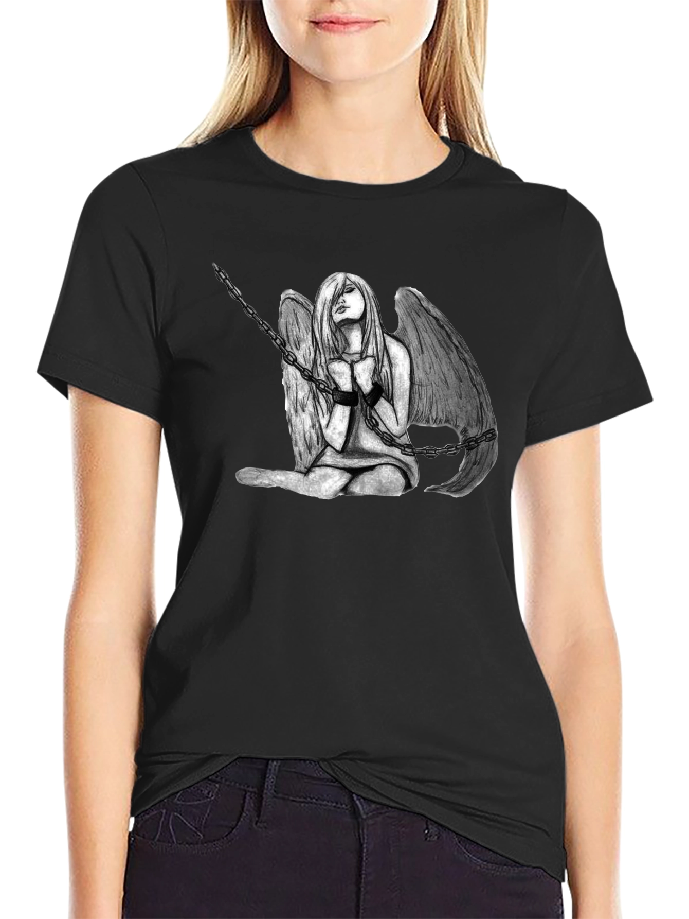 Dark Angel Graphic Tee - Edgy Fashion