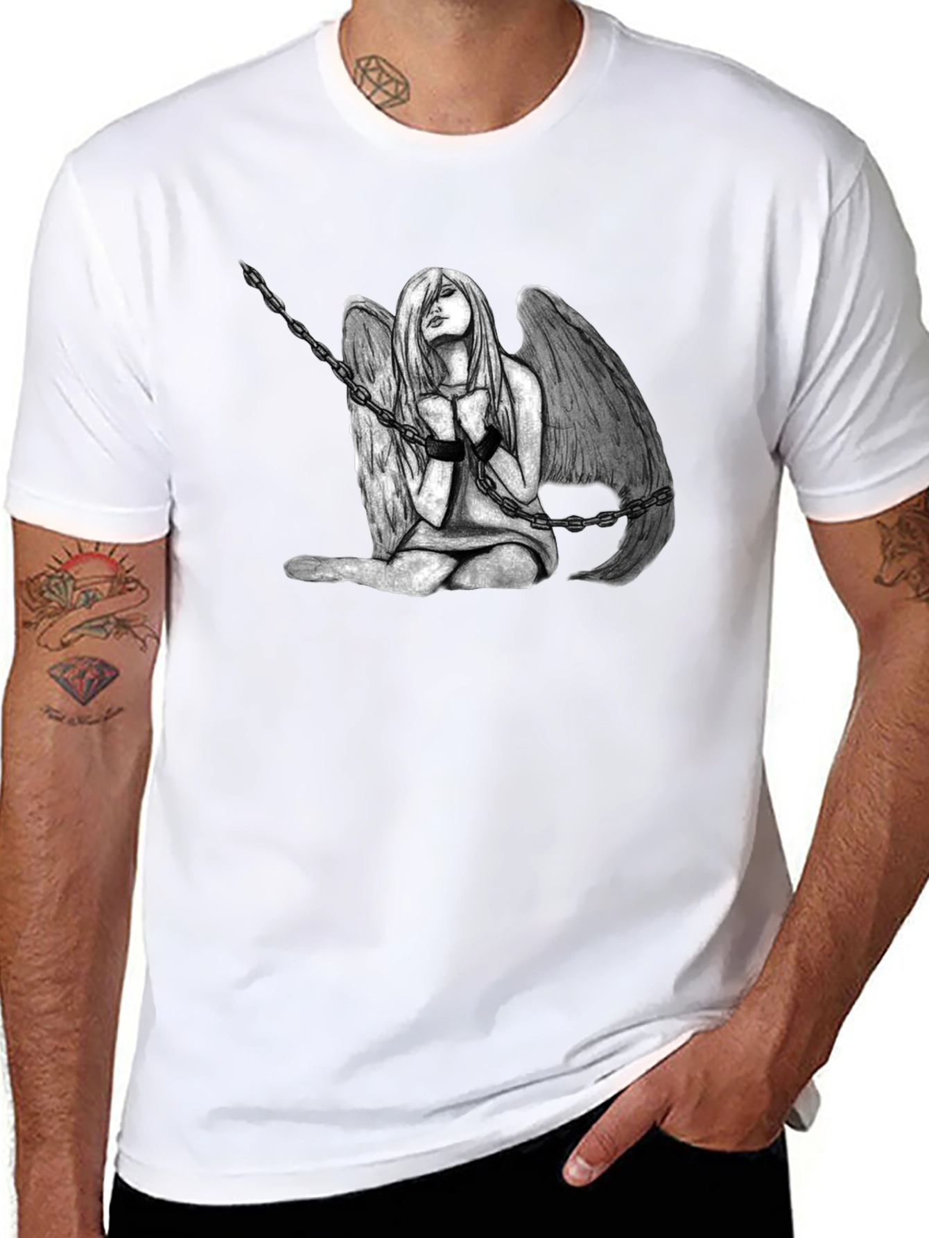 Dark Angel Graphic Tee - Edgy Fashion