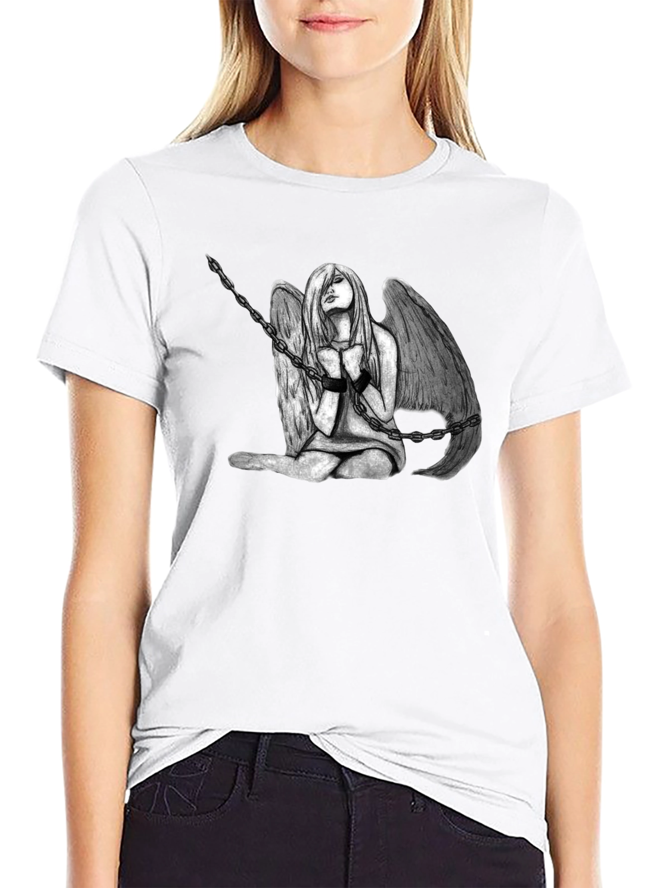 Dark Angel Graphic Tee - Edgy Fashion