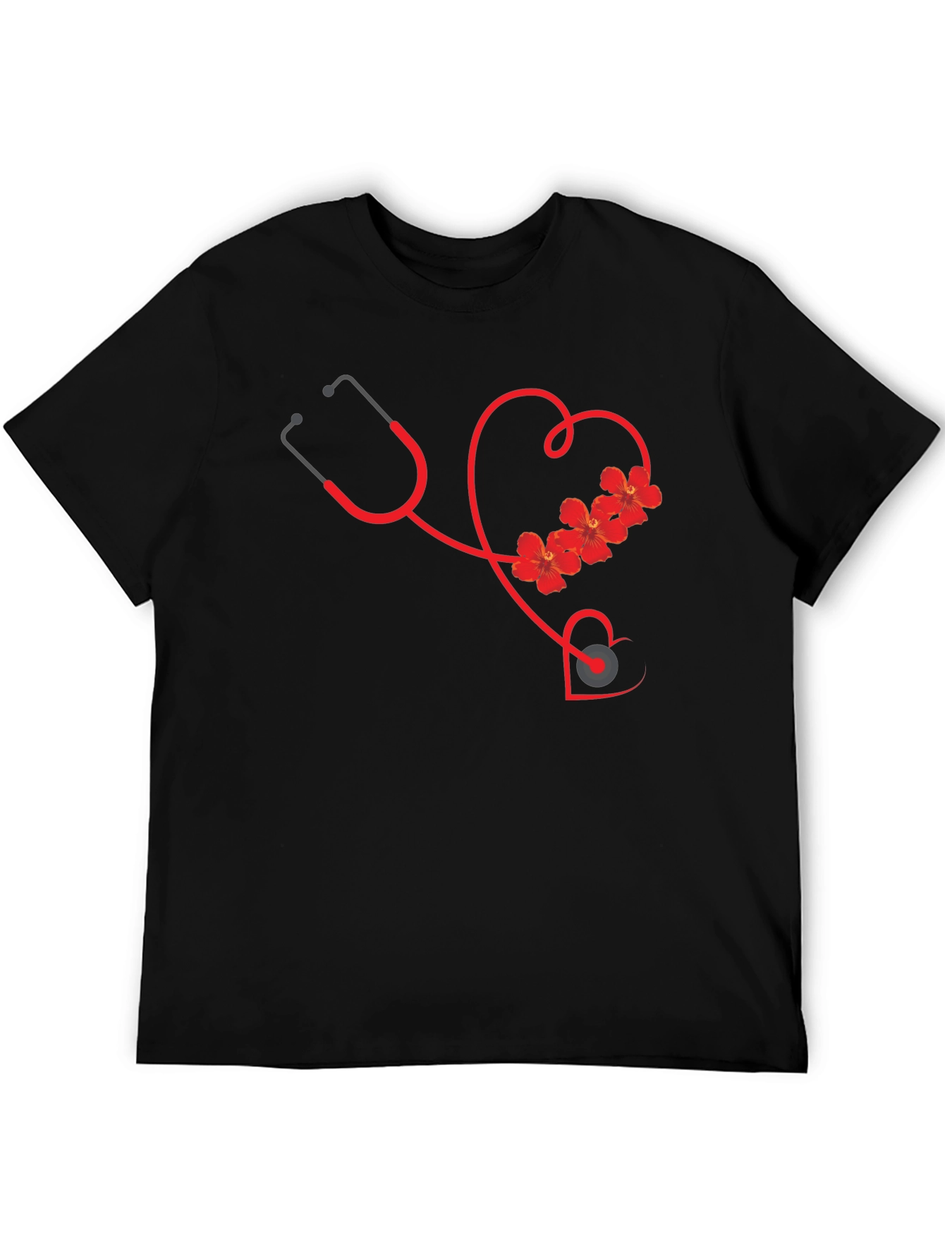 Floral Stethoscope Heart Graphic Tee