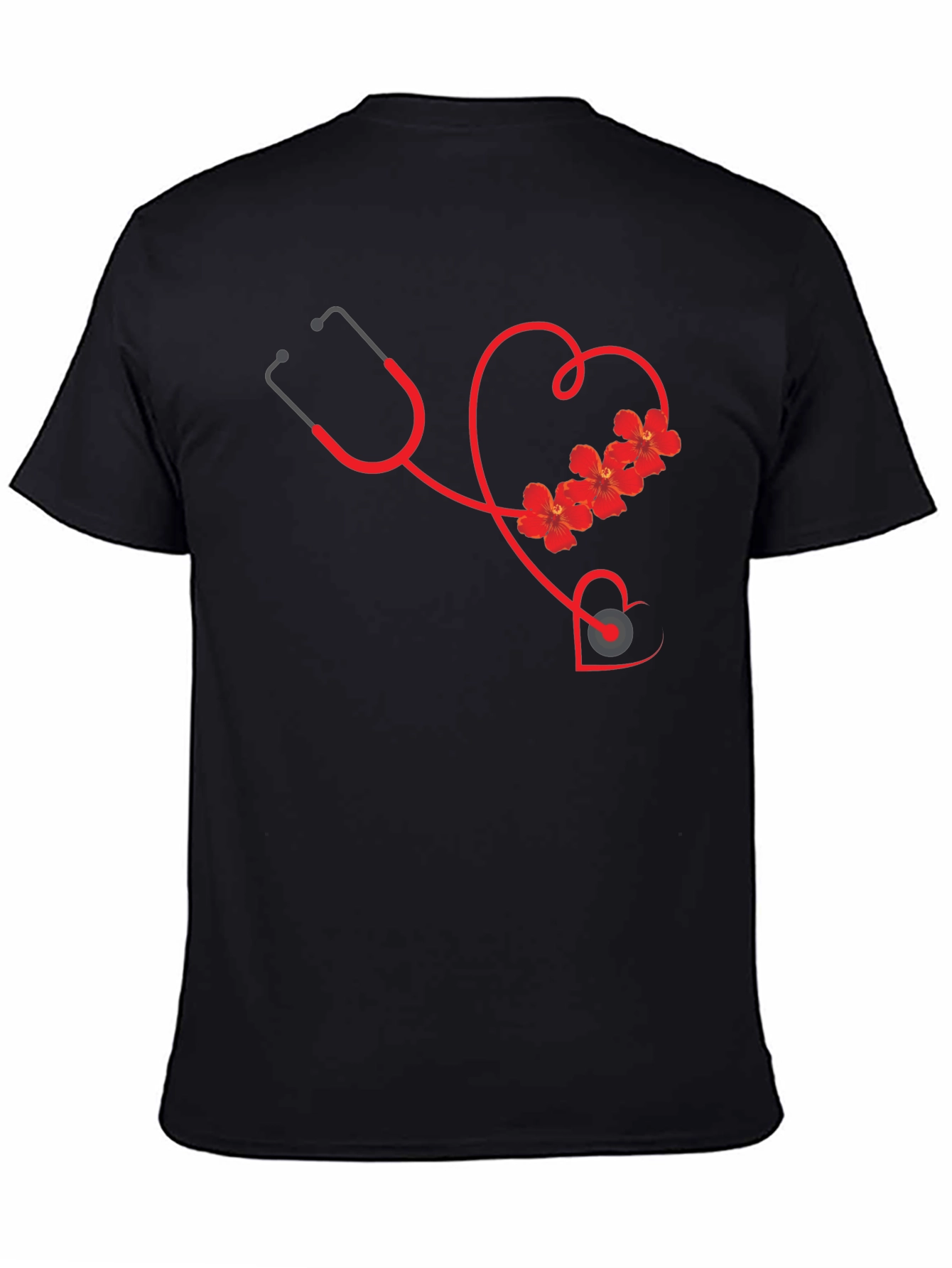 Floral Stethoscope Heart Graphic Tee