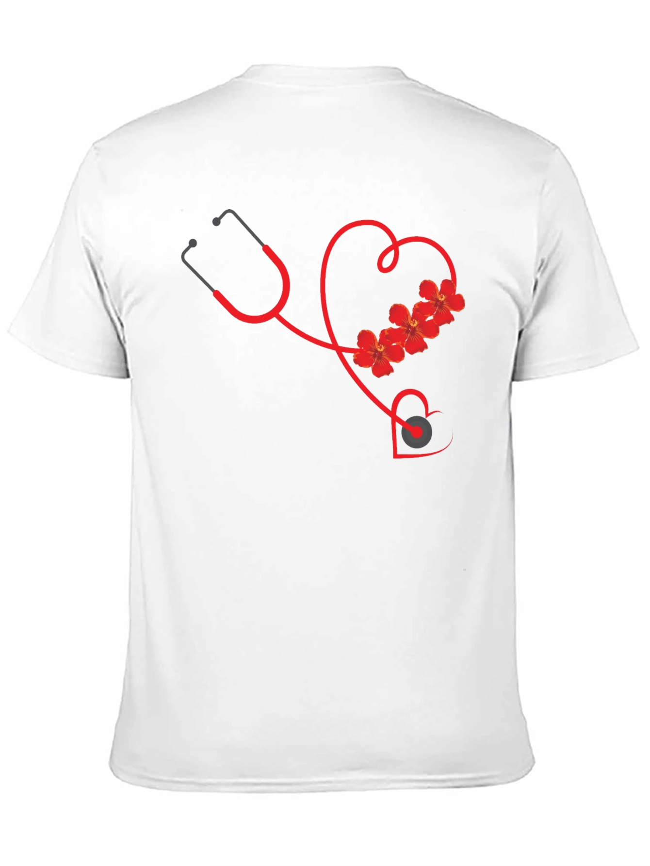 Floral Stethoscope Heart Graphic Tee