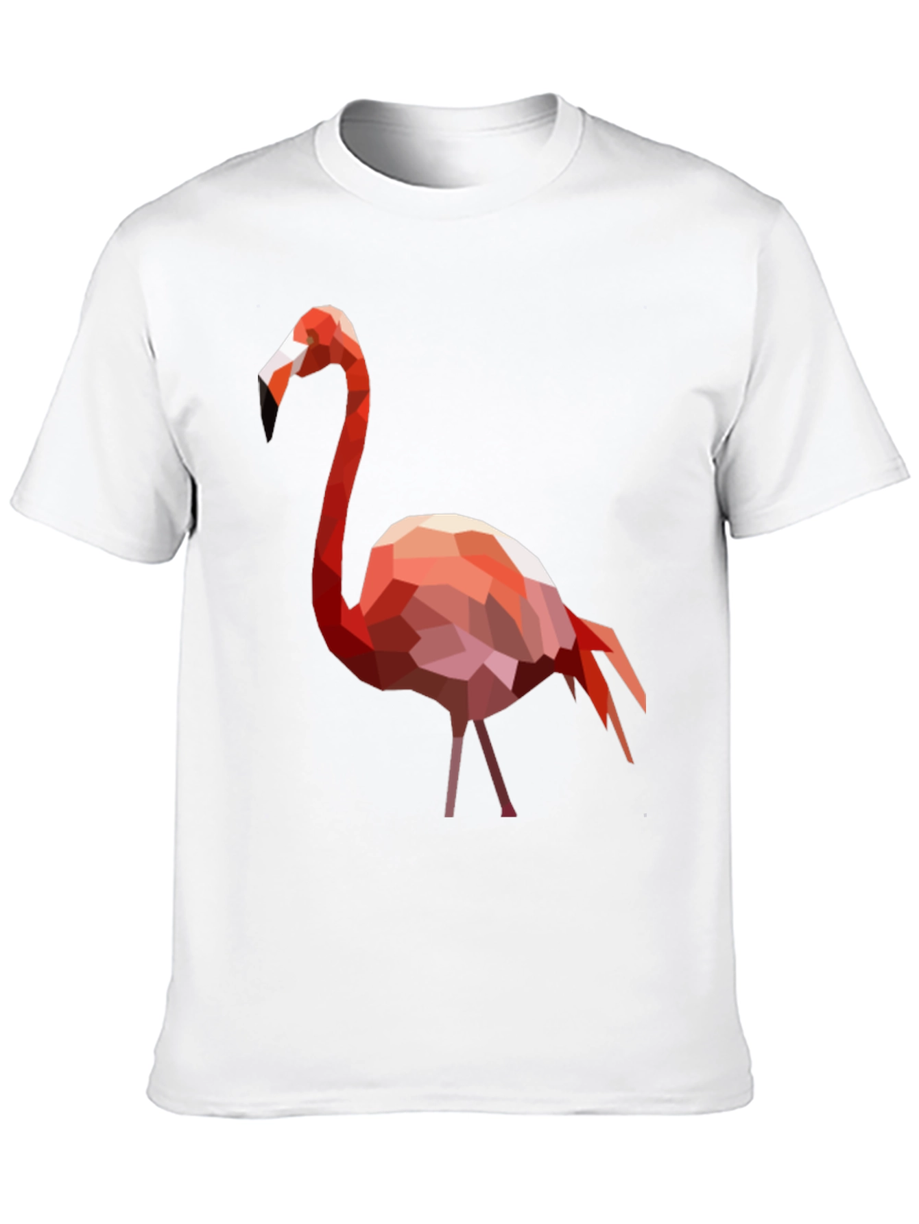 Geometric Flamingo Graphic Tee - Black