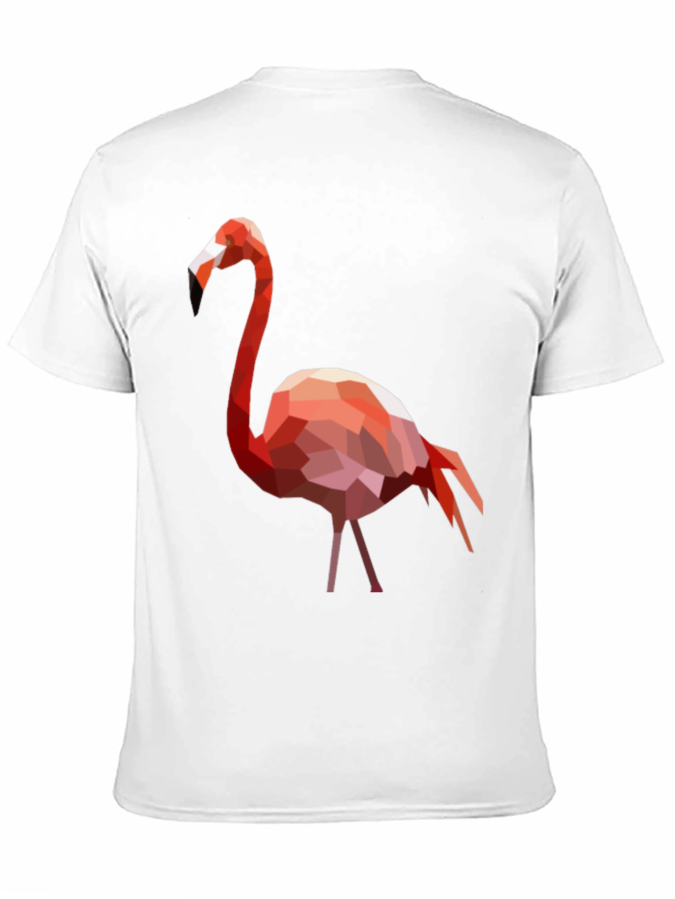 Geometric Flamingo Graphic Tee - Black