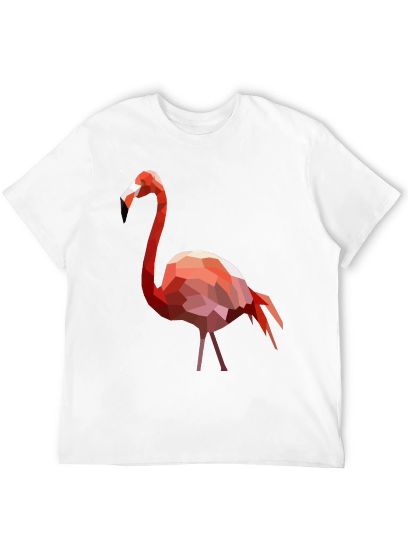 Geometric Flamingo Graphic Tee - Black