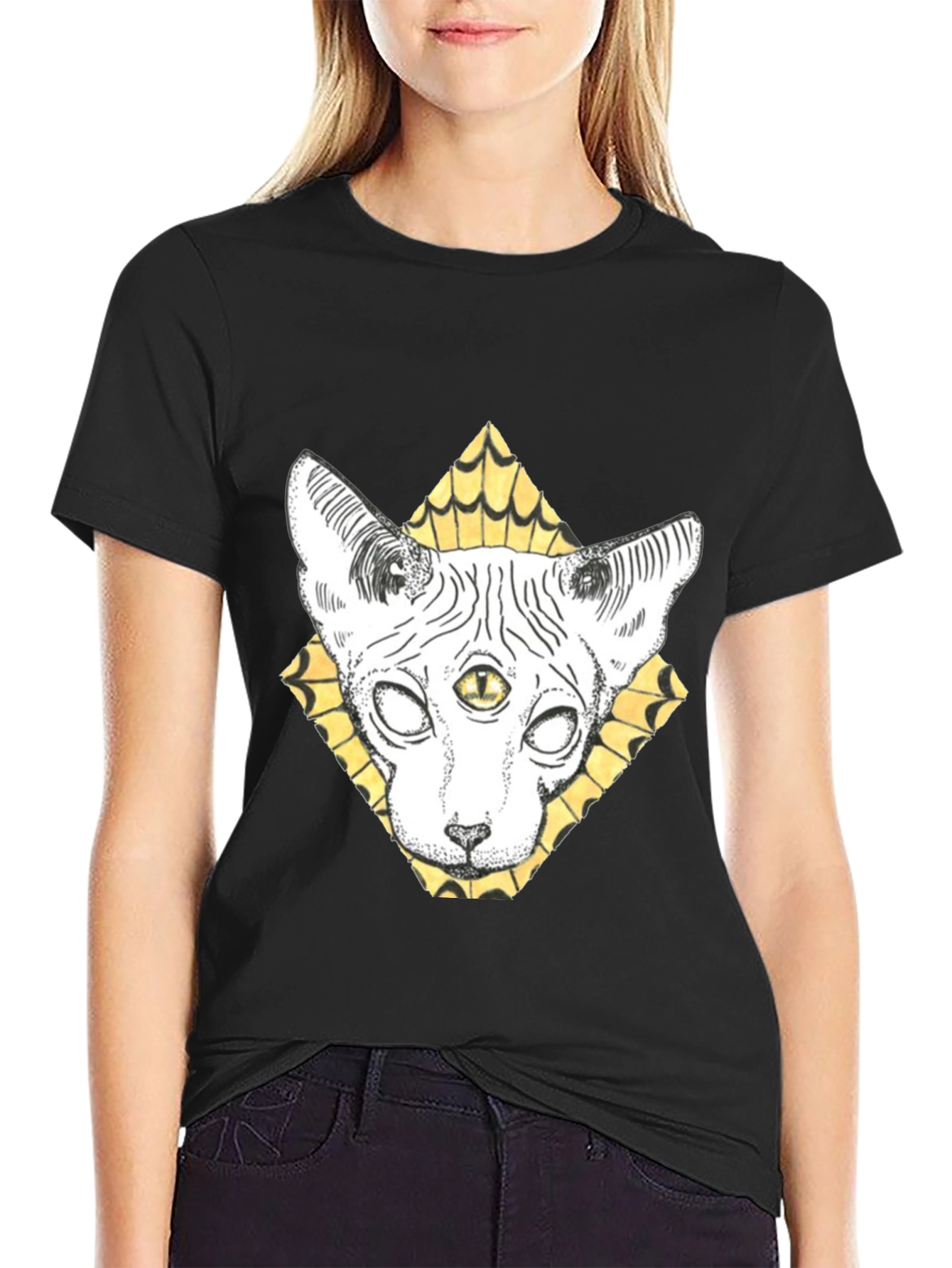 Third Eye Cat Graphic Tee - Unique Design