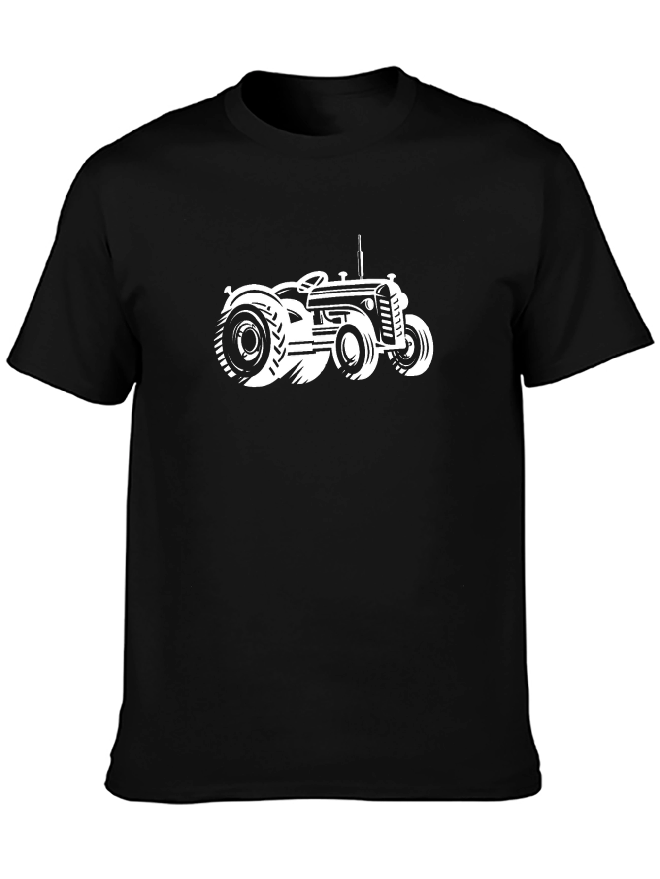 Classic Tractor Graphic Tee - Black Cotton