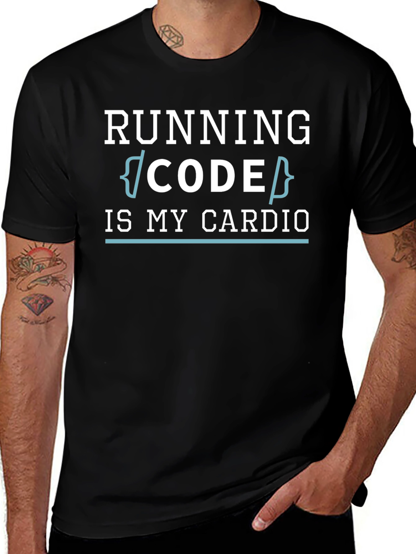Running Code is My Cardio T-Shirt Programmer Coder Gift