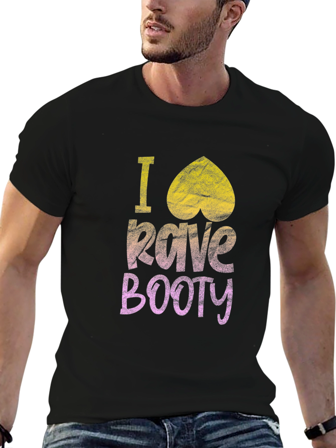 I Heart Rave Booty Black T-Shirt