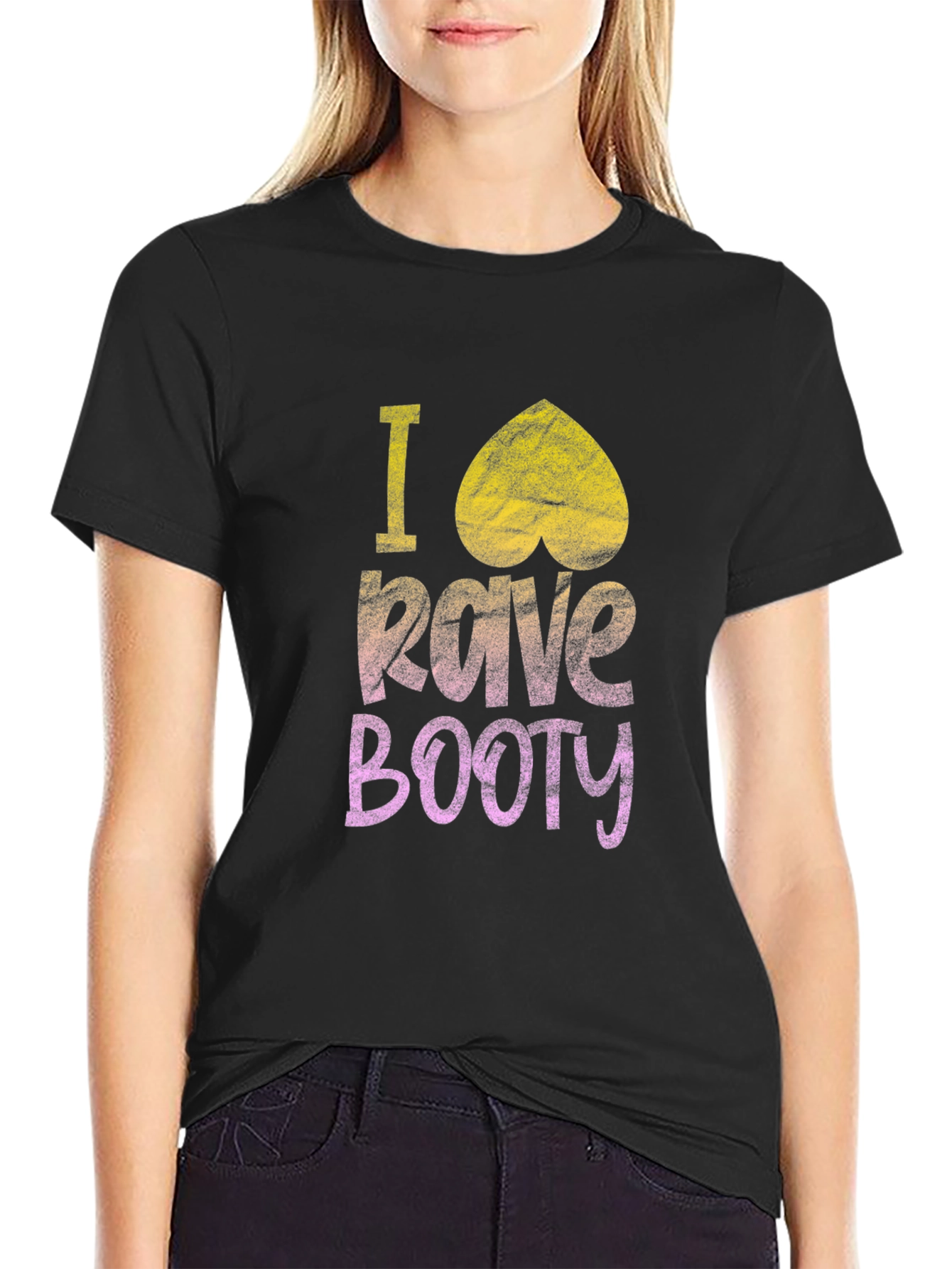 I Heart Rave Booty Black T-Shirt