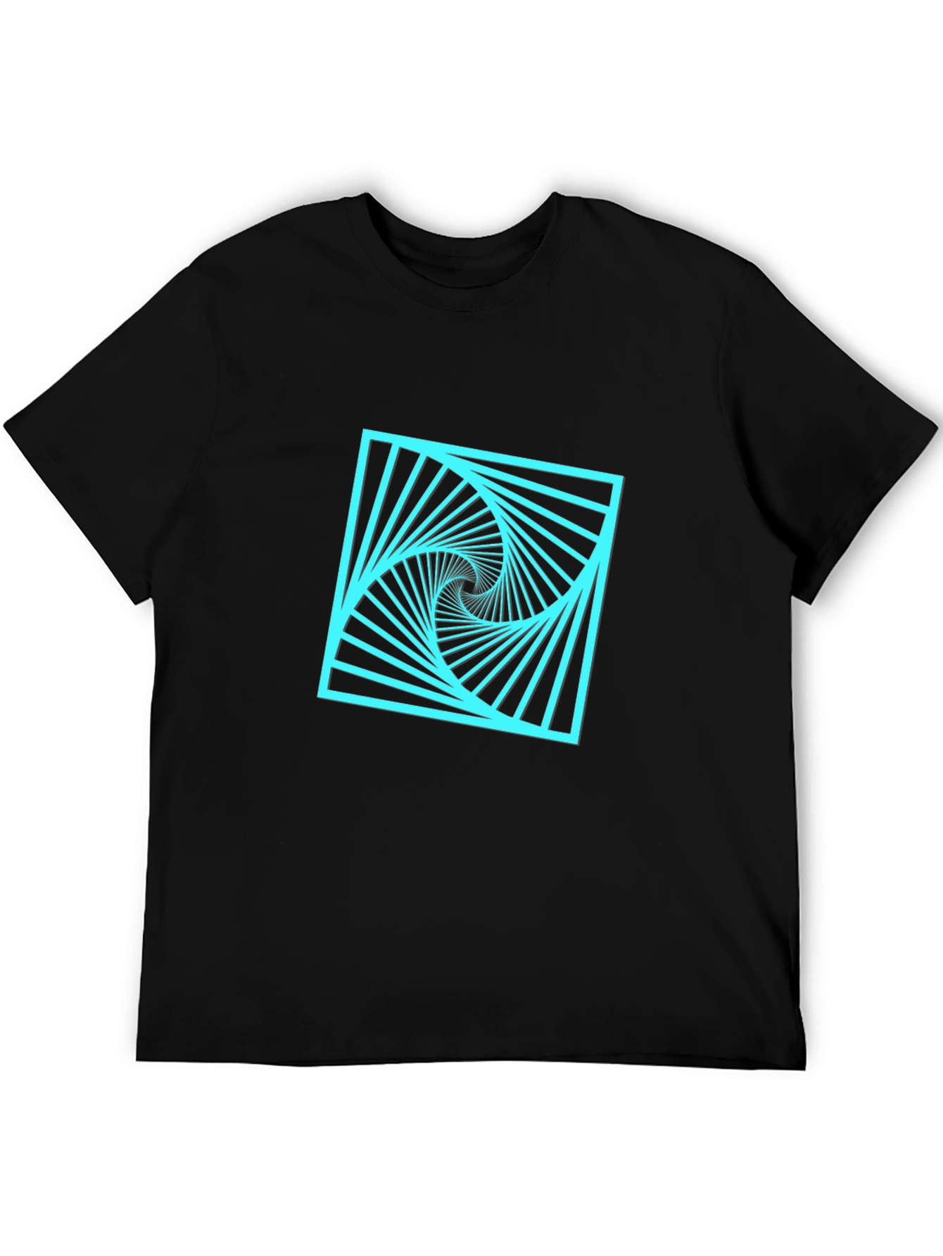 Abstract Optical Illusion Graphic Tee - Mens Black T-Shirt