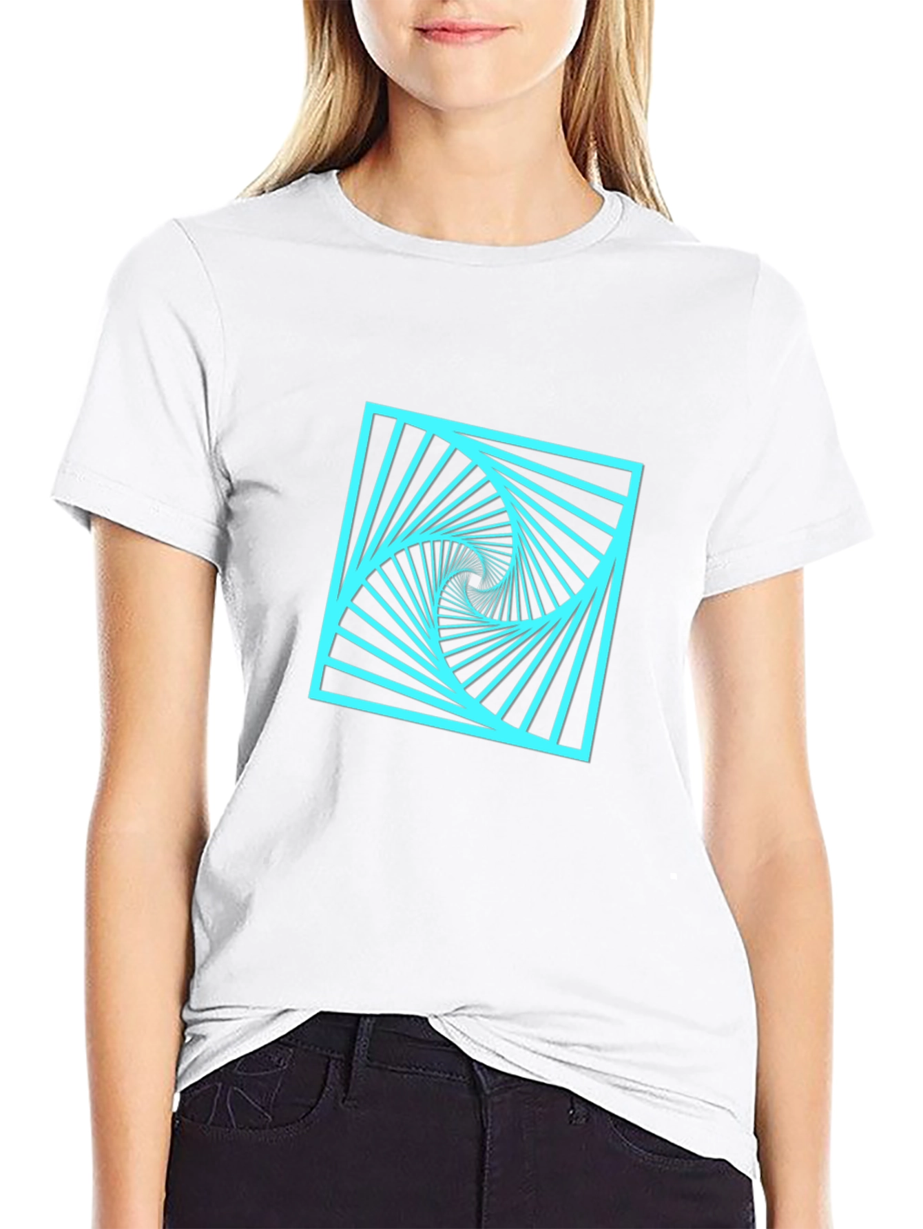Abstract Optical Illusion Graphic Tee - Mens Black T-Shirt