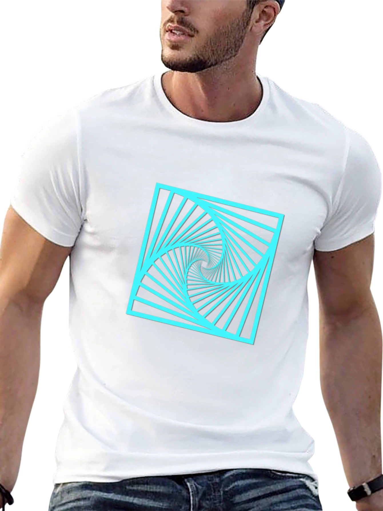 Abstract Optical Illusion Graphic Tee - Mens Black T-Shirt