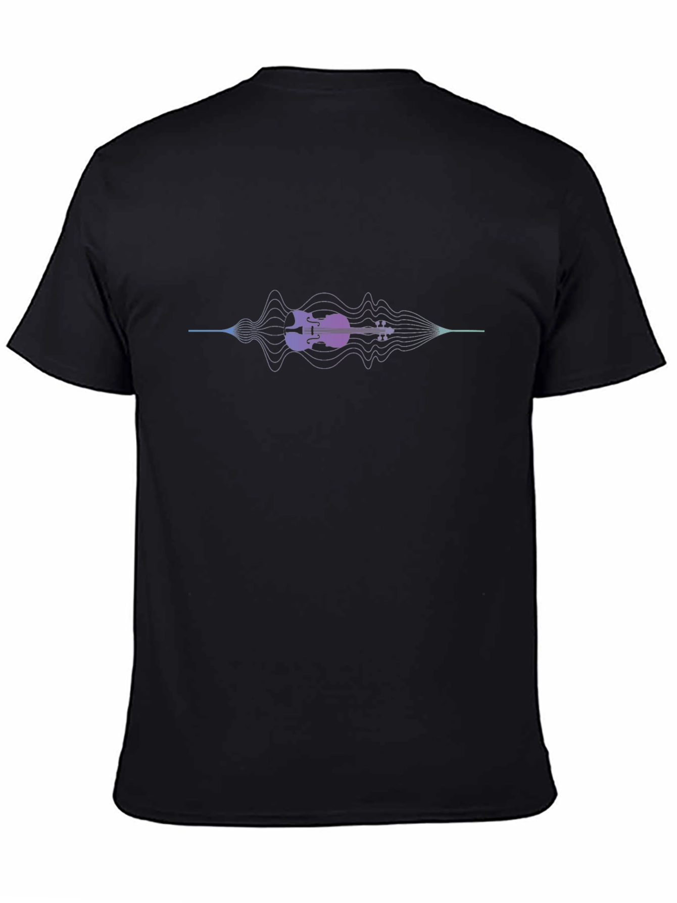 Violin Wave Graphic Black T-Shirt