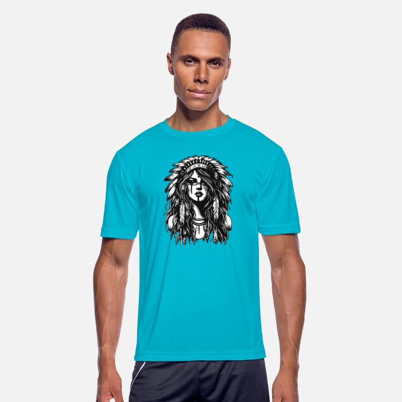 Dark Art Skull Indian Apache Girl Vintage Grunge