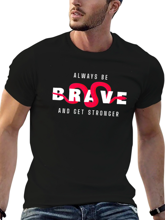 Always Be Brave Graphic Tee - Mens Black T-Shirt