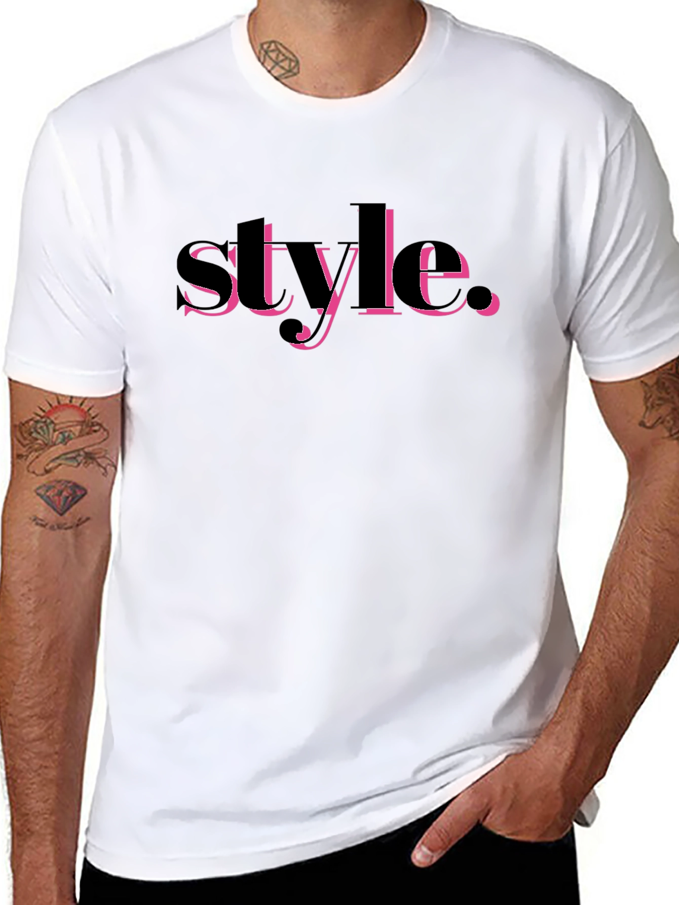 Stylish Black Tee with Bold Graphic Design