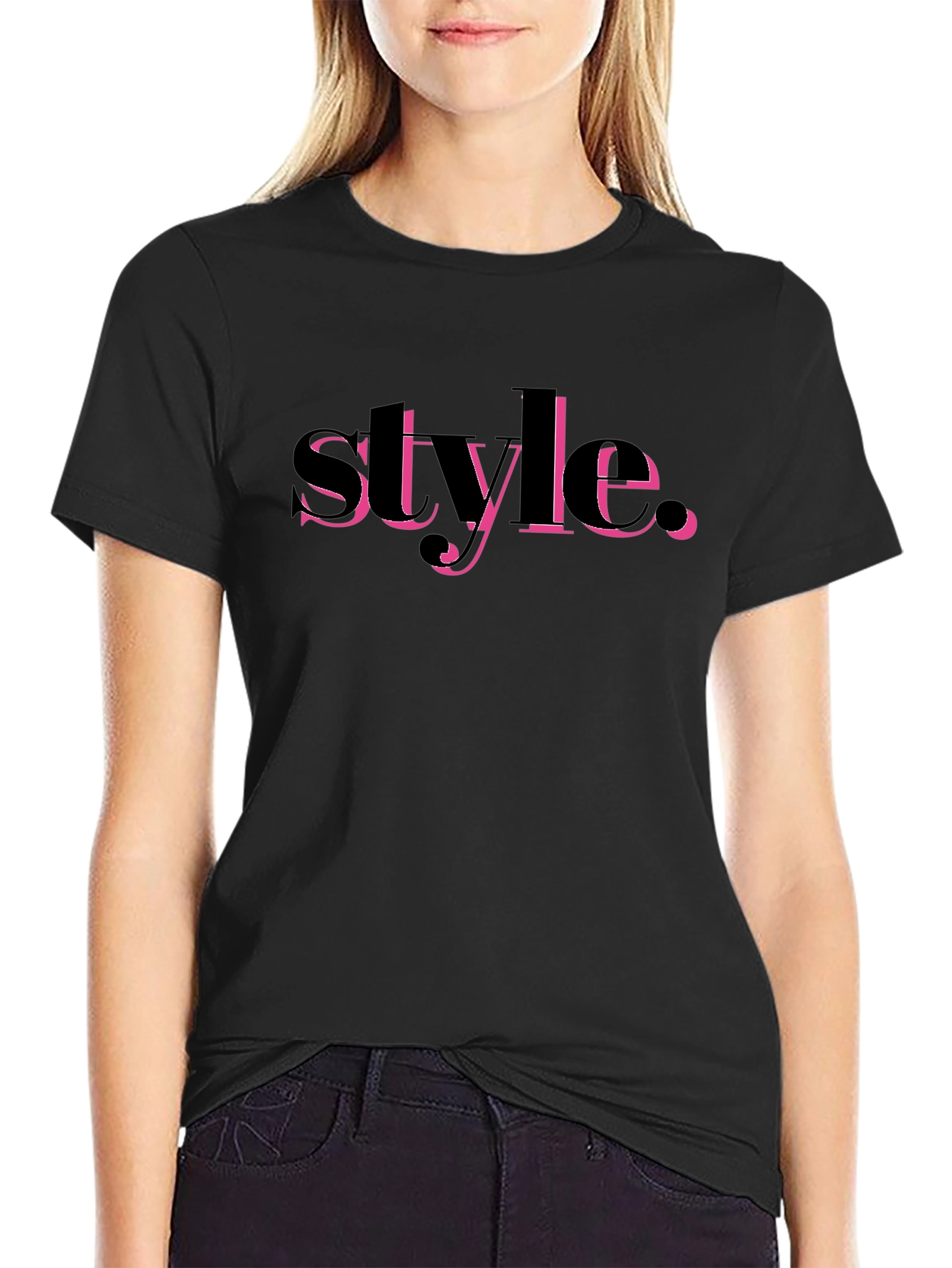 Stylish Black Tee with Bold Graphic Design