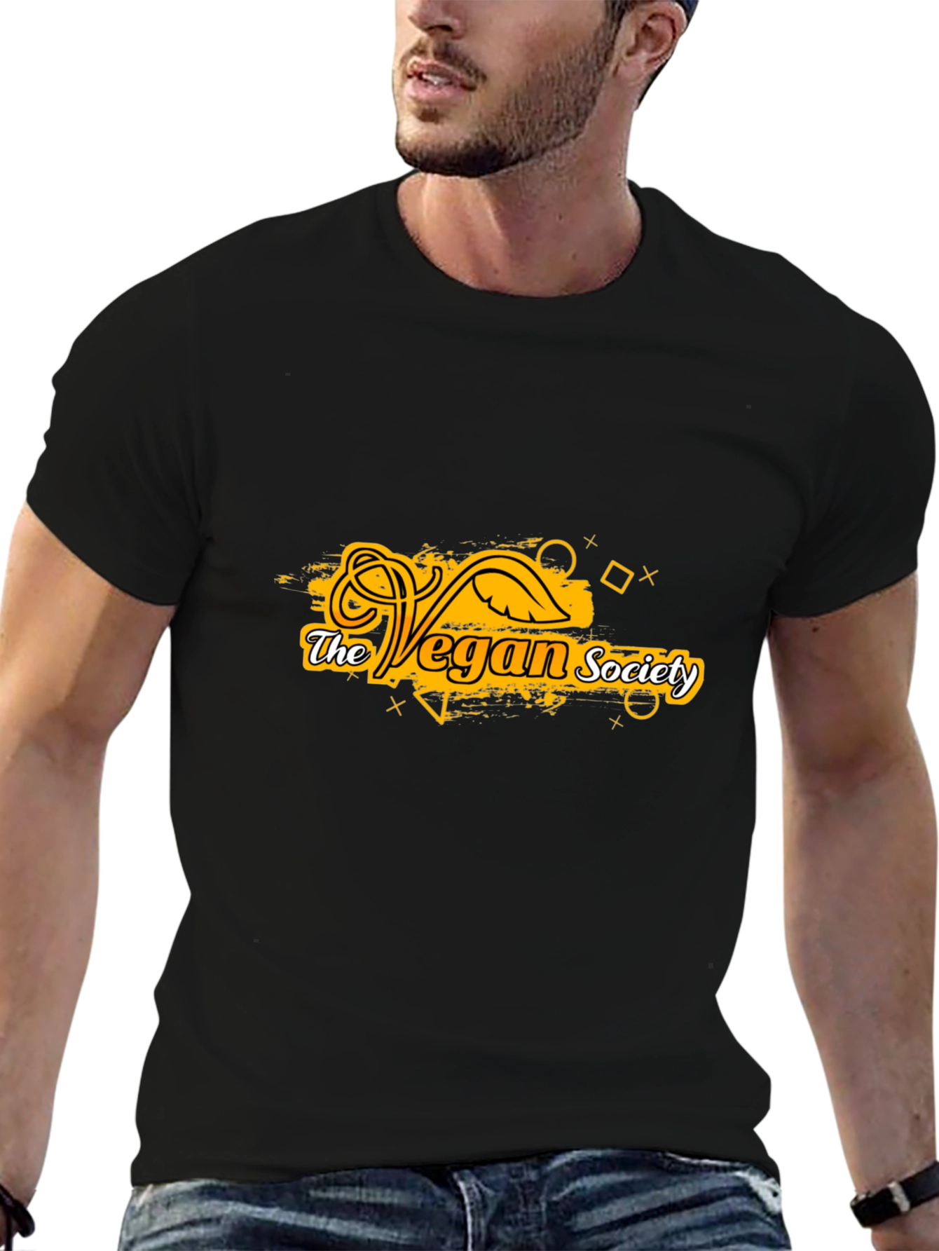Vegan Society T-Shirt - Black Cotton Tee