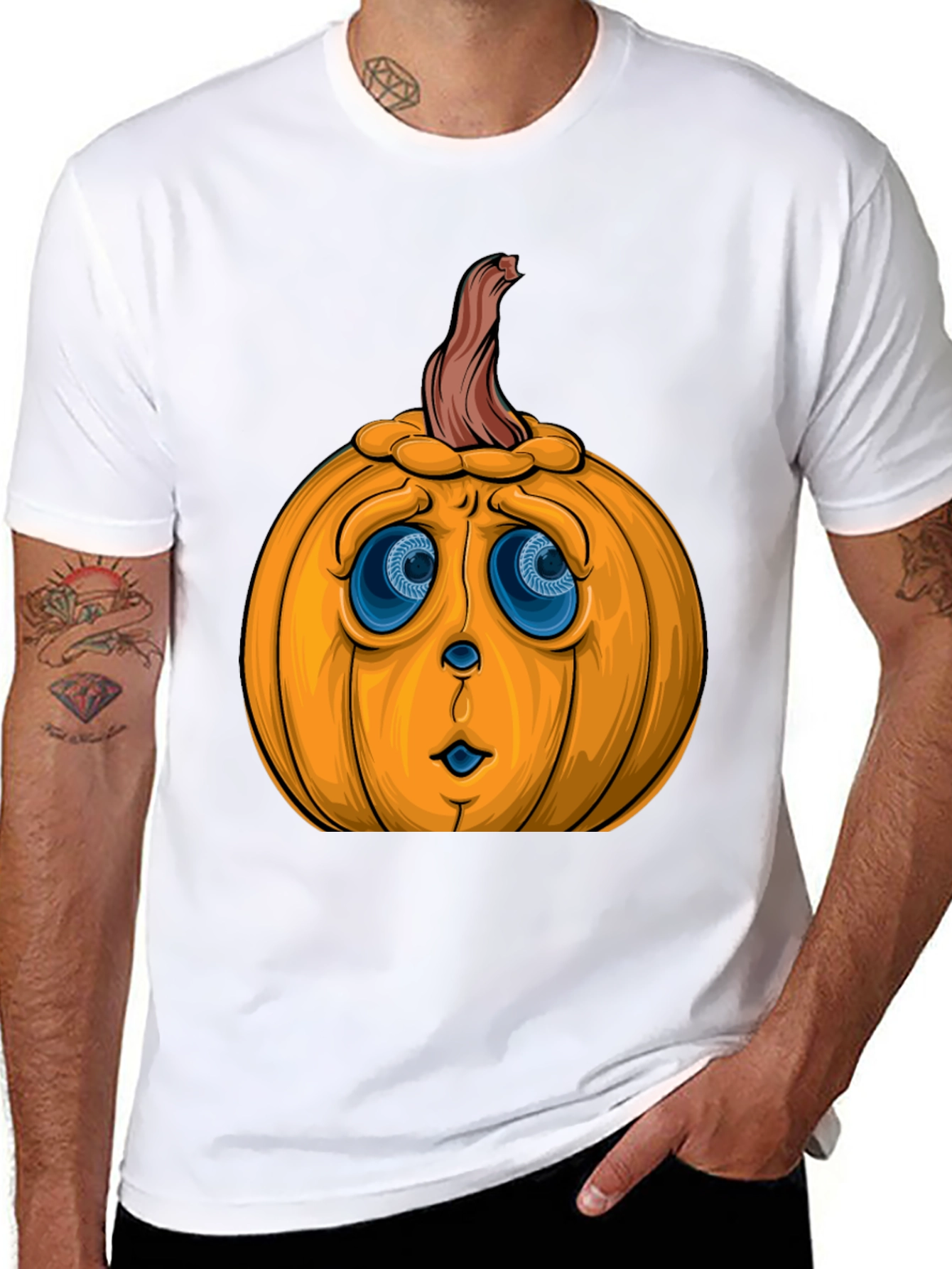 Sad Pumpkin Face Halloween T-Shirt