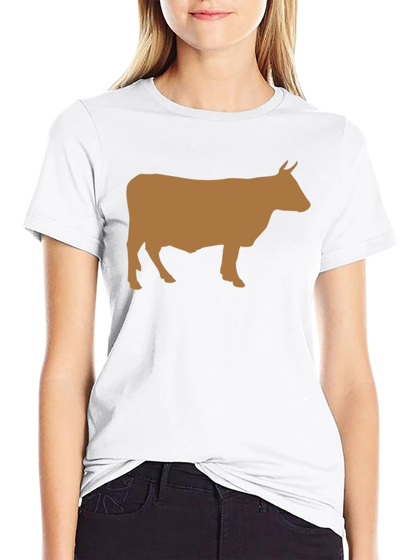 Cow Graphic Tee - Black Cotton Comfort