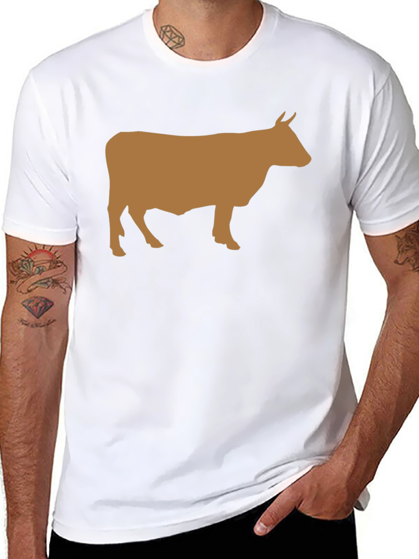 Cow Graphic Tee - Black Cotton Comfort
