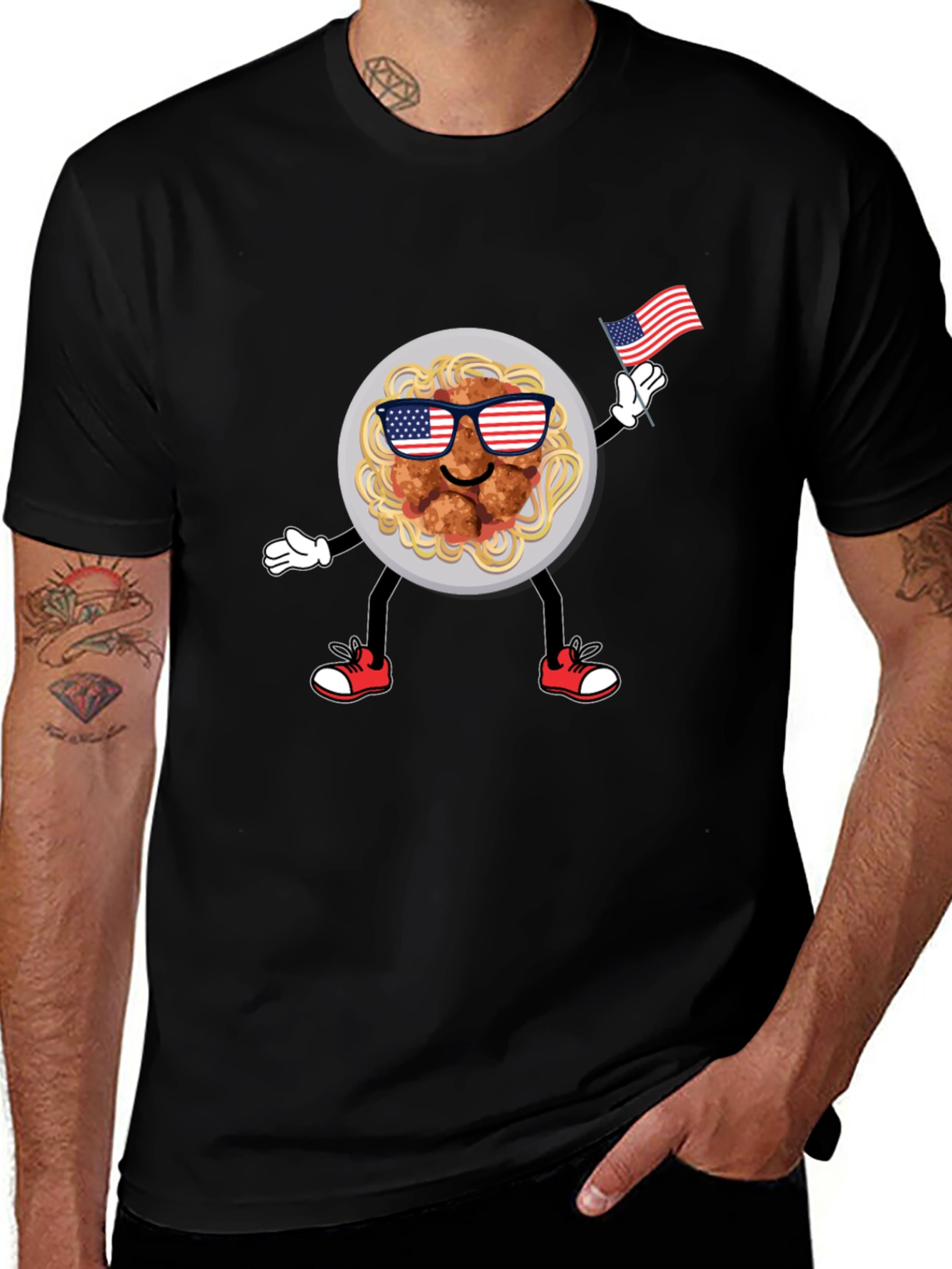 Patriotic Spaghetti & Meatballs Graphic Tee