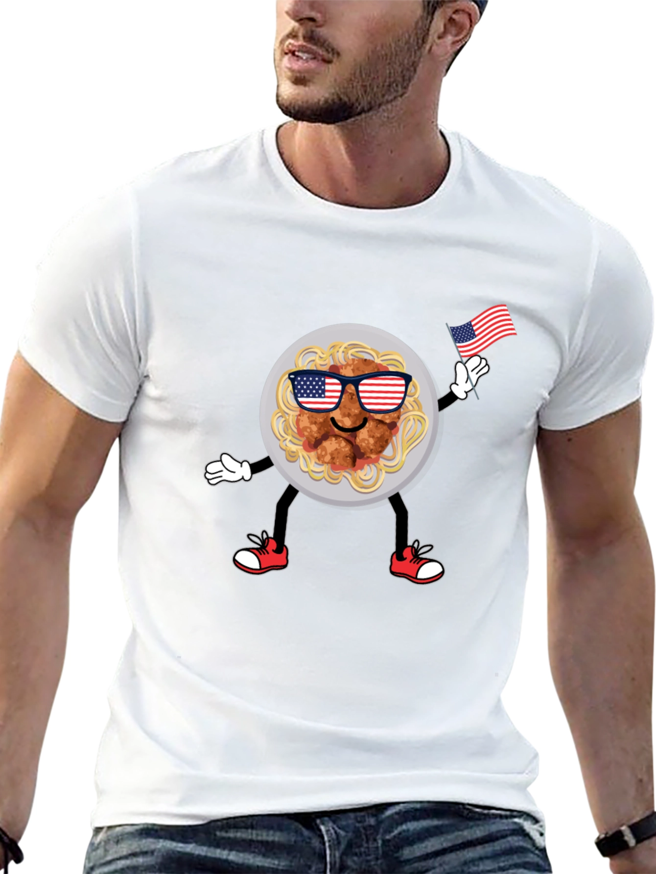 Patriotic Spaghetti & Meatballs Graphic Tee