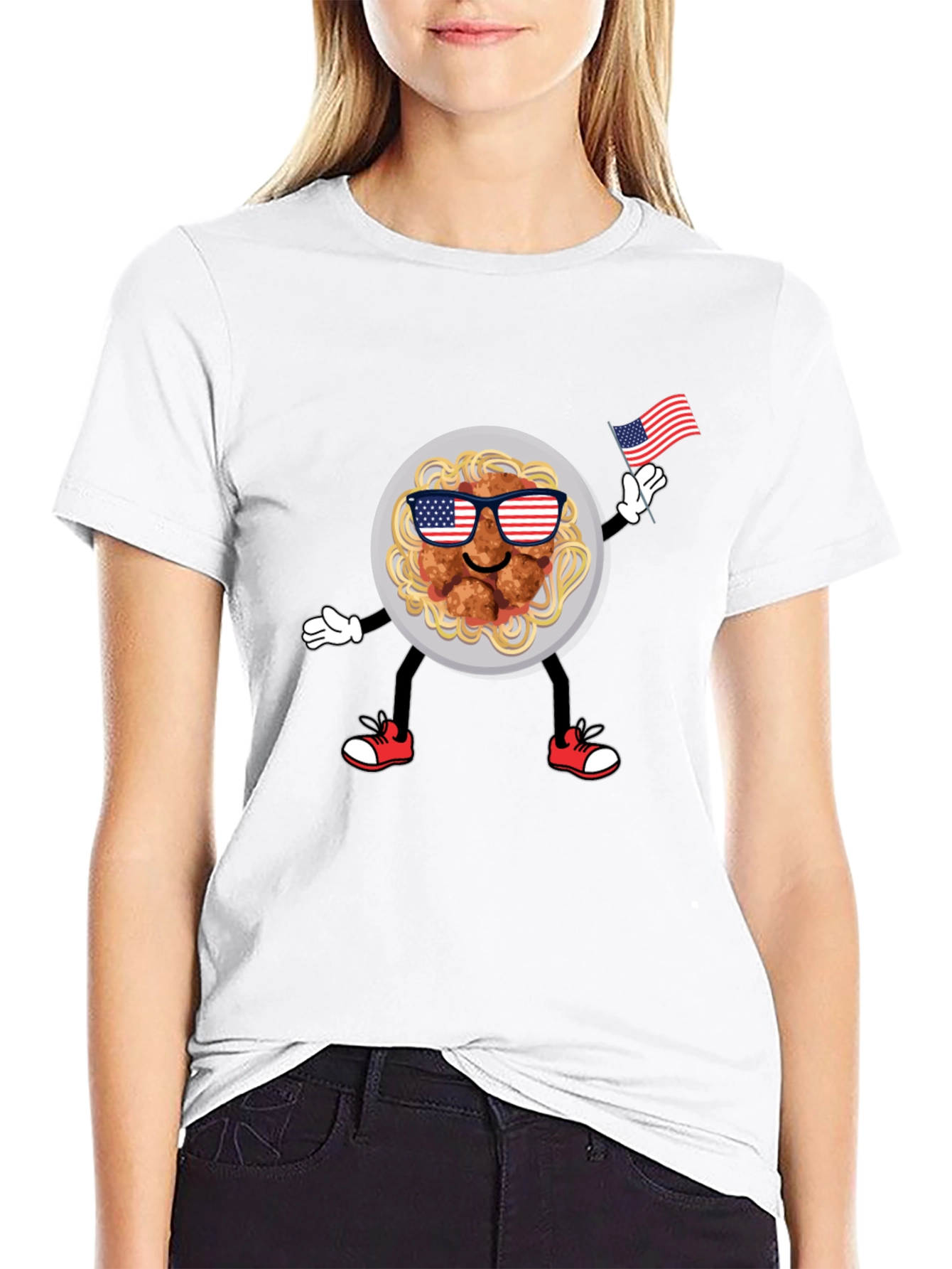 Patriotic Spaghetti & Meatballs Graphic Tee